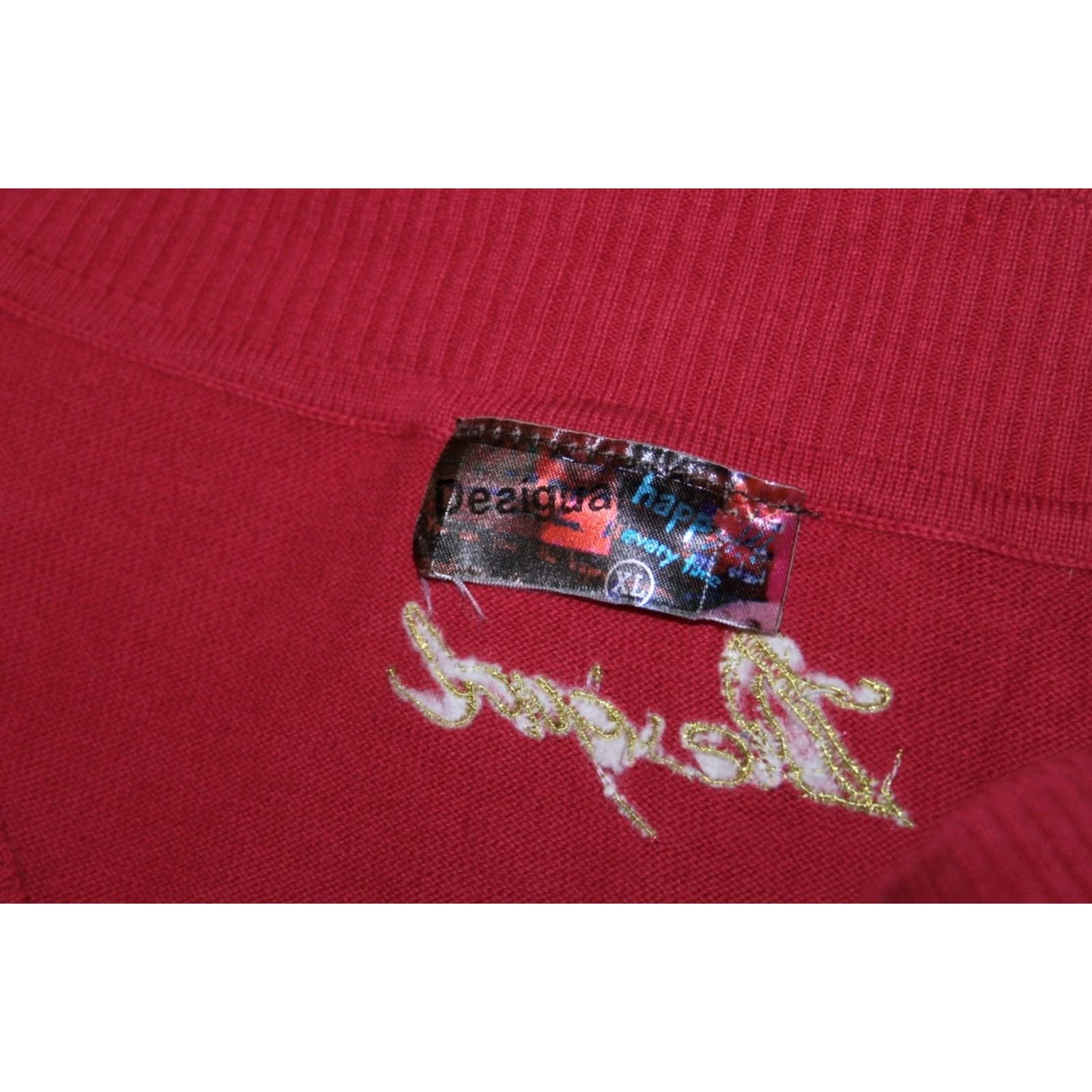 Desigual Desigual womens red cotton jumper pullover Size XL Size XL / US 12-14 / IT 48-50 - 5 Thumbnail