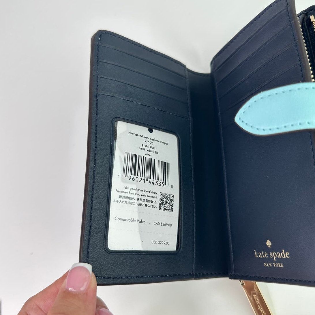 Kate Spade Kate Spade Grand Slam Tennis Medium Compact Bifold Wallet Size ONE SIZE - 10 Thumbnail
