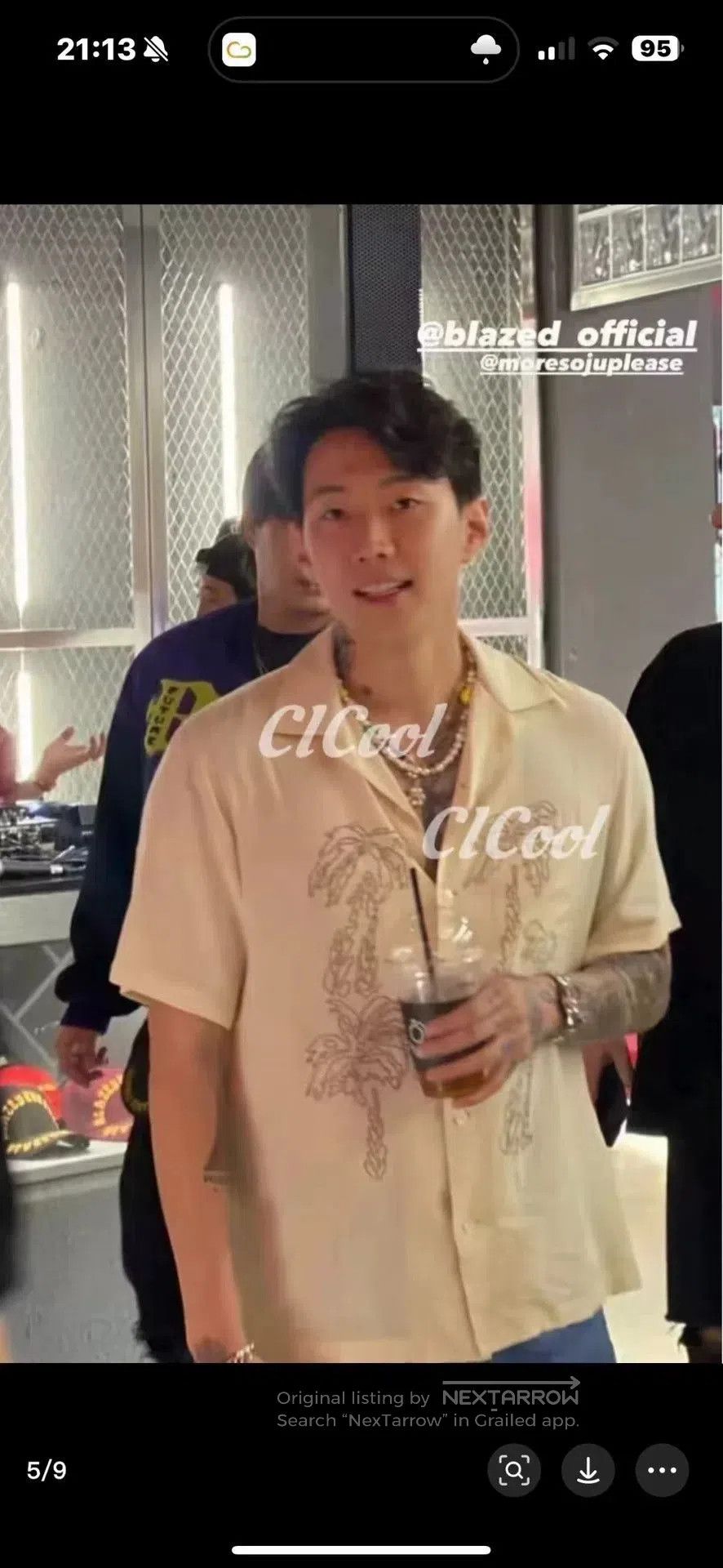 Celine Celine Beige Rivet Palm Print Shirt. Size US XXS / EU 40 - 5 Thumbnail