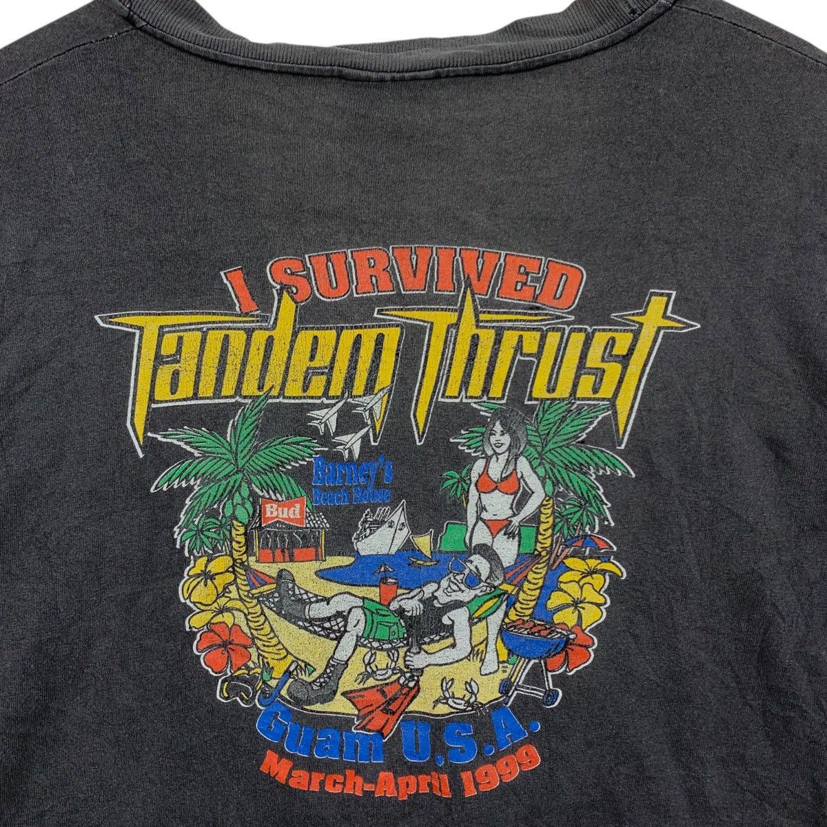 Vintage Vintage 1999 I Survived TANDEM THRUST Guam Usa Tshirt Size US XL / EU 56 / 4 - 2 Thumbnail