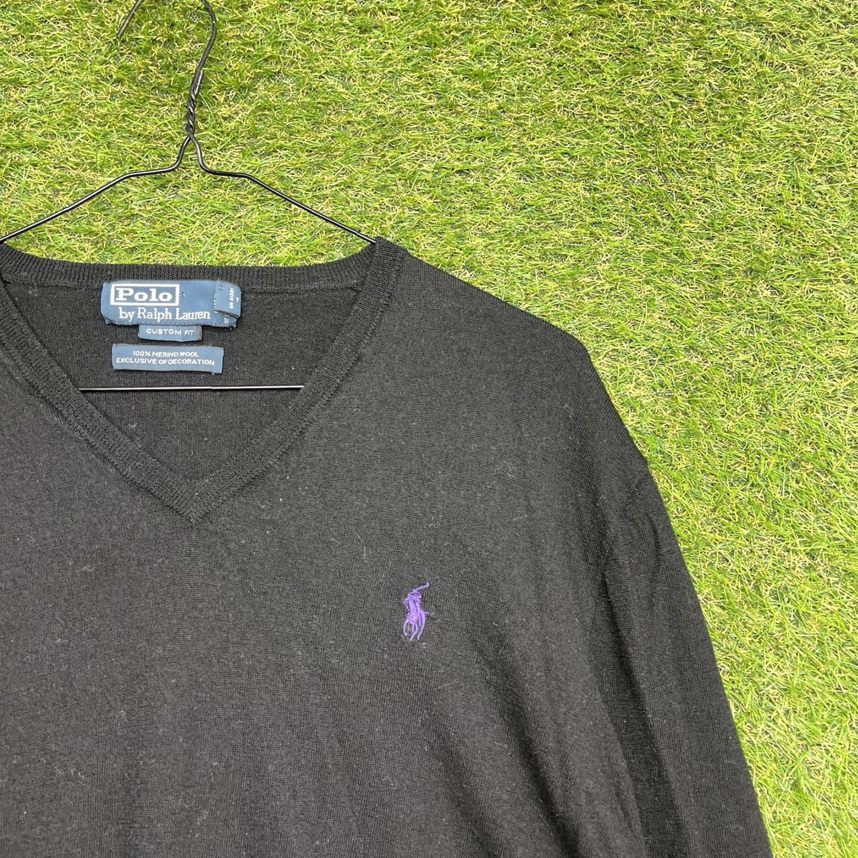 Polo Ralph Lauren VINTAGE Polo Ralph Lauren Sweater Mens M Black V-Neck Merino Wool Pullover Golf Size US M / EU 48-50 / 2 - 3 Thumbnail