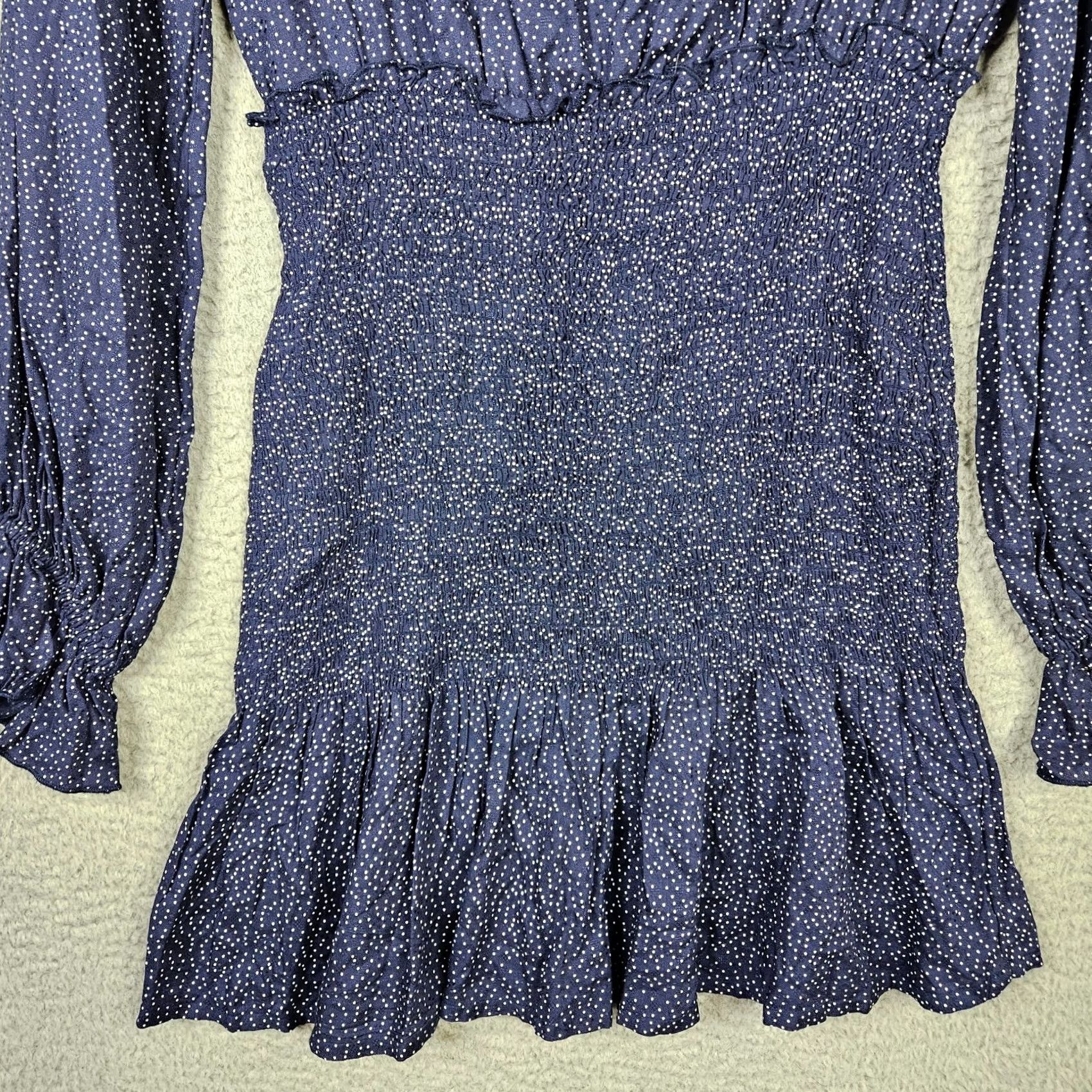 Urban Outfitters Urban Outfitters Dress Mini Womens Size M Blue white polka Dot Smocks waist Colorful Size M / US 6-8 / IT 42-44 - 7 Thumbnail