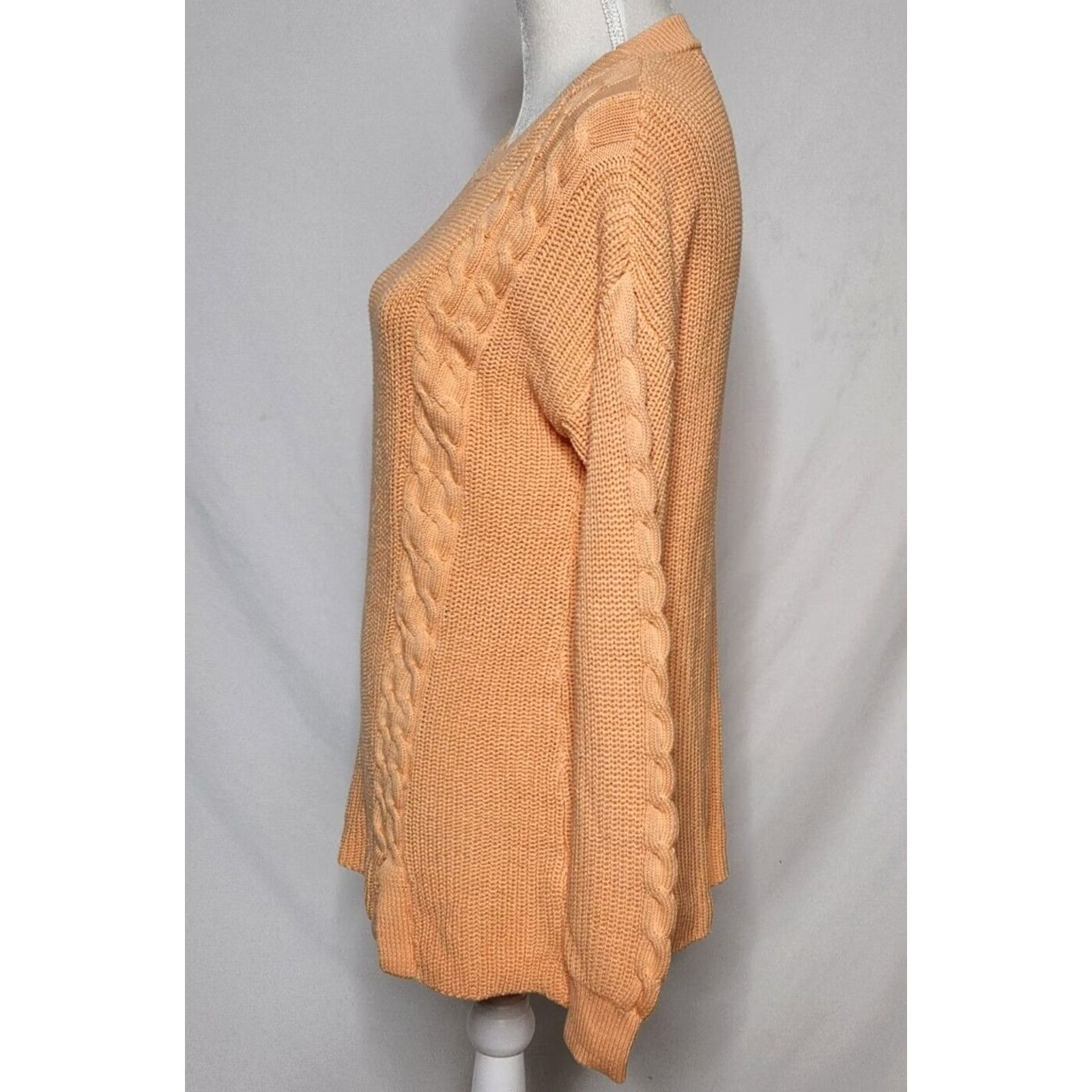 Soft Surroundings Soft Surroundings Woman Pullover Knit Sweater Cable-Knit Orange M Short Sleeve? Size M / US 6-8 / IT 42-44 - 2 Thumbnail