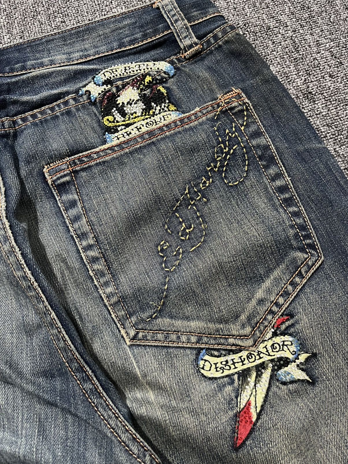 Ed Hardy vintage ed hardy by christian audigier washed jeans Size US 34 / EU 50 - 9 Thumbnail