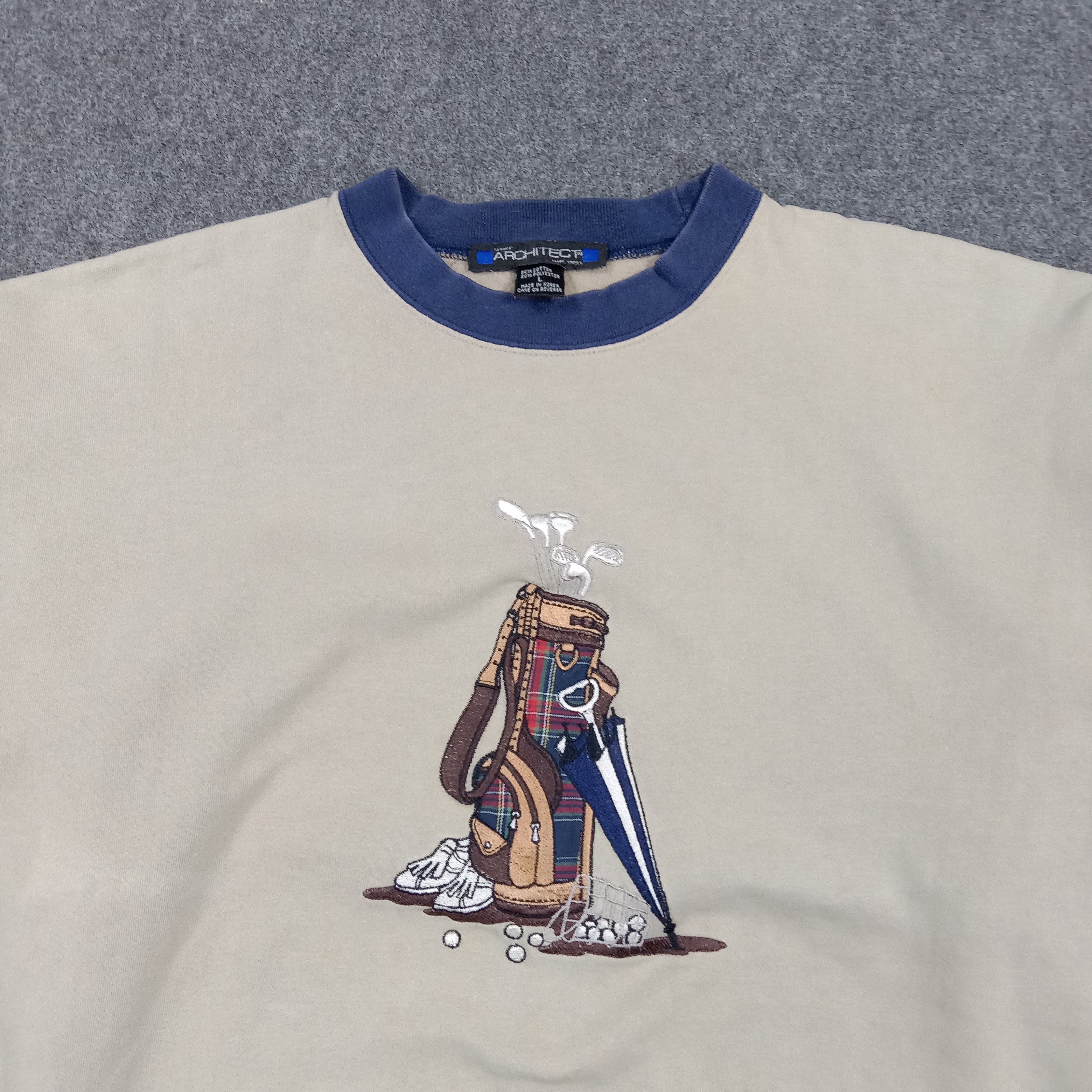 Vintage 90's Architect Golf Graphic Retro Sweatshirt C293N17 Size US L / EU 52-54 / 3 - 2 Thumbnail
