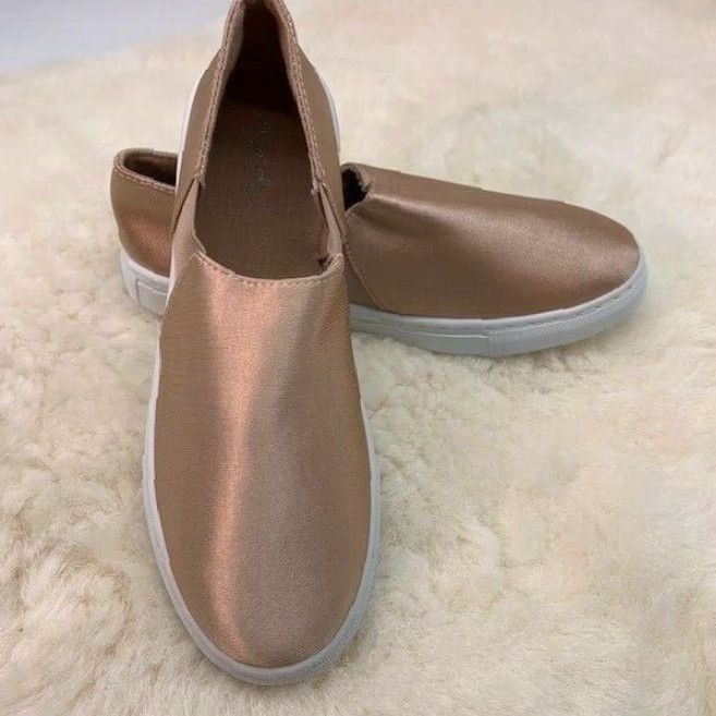 Vintage QUPID Women's Sneaker MOIRA-07 Slip On Champagne Lycra 8.5 M US Size US 8.5 / IT 38.5 - 2 Thumbnail