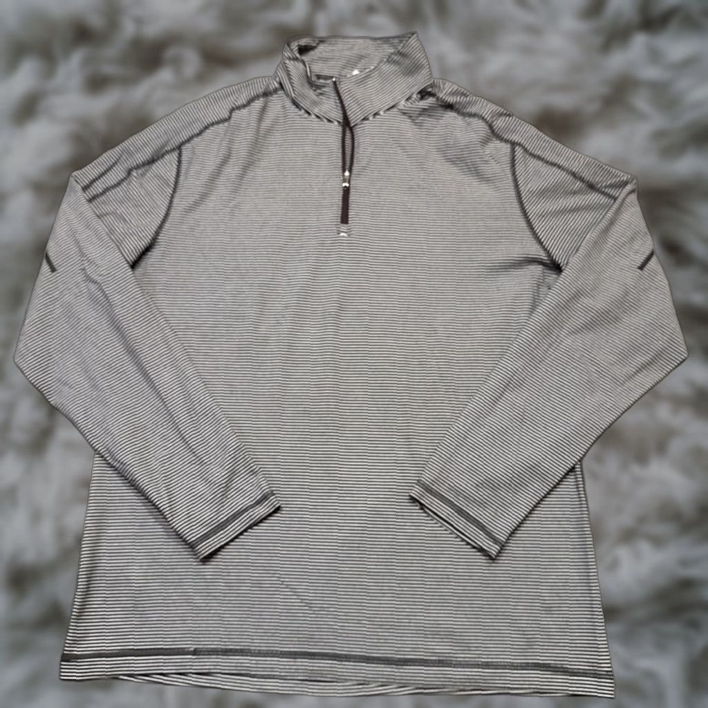 Lululemon Lululemon Sweater 2XL Blue Stripe 1/4 Zip Performance Pullover Long Sleeve Mens Size US XXL / EU 58 / 5 - 1 Thumbnail