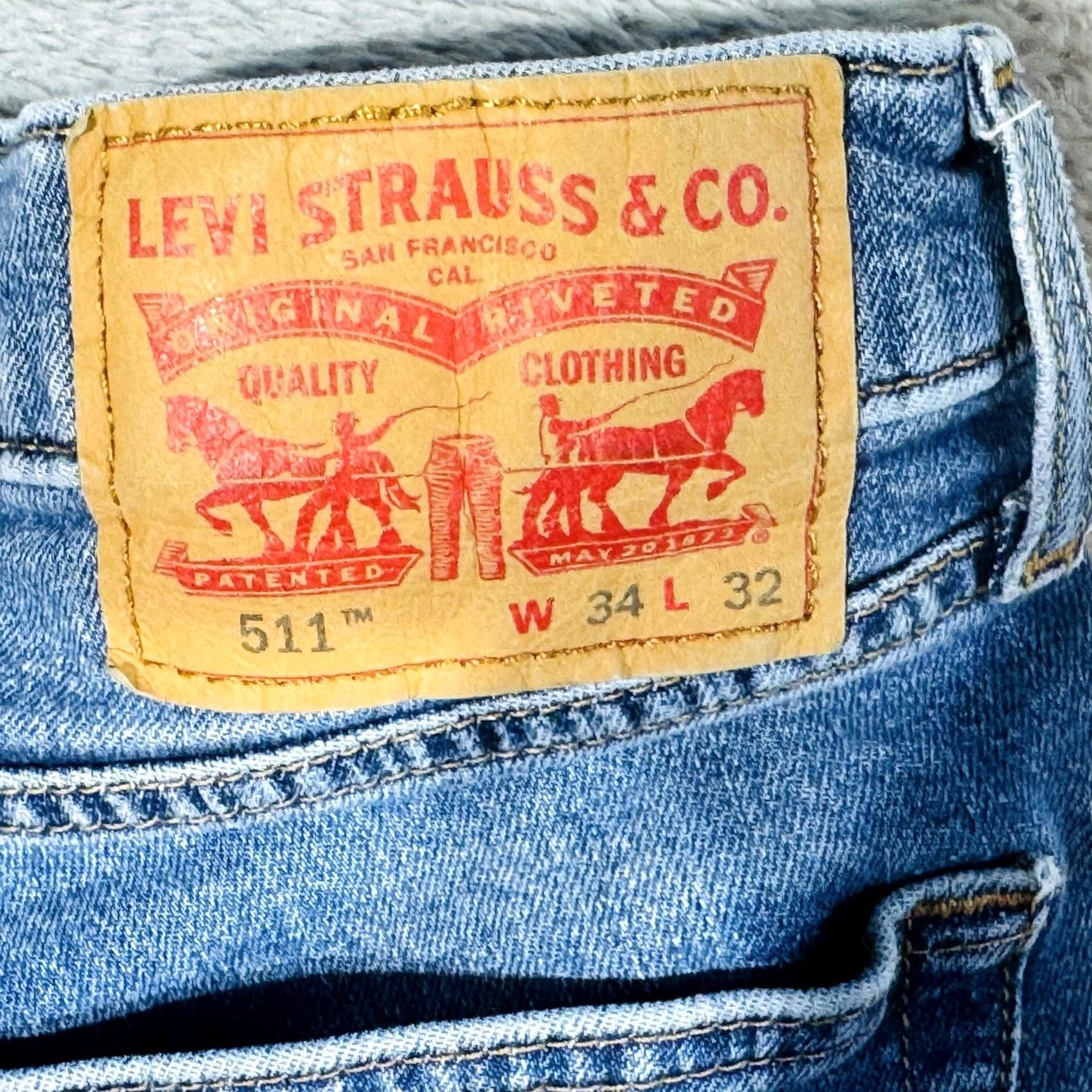 Levi's Levi's 511 Jeans Slim Tapered Blue Light Wash 34x32 Denim Zip Fly Mens Regular Size 34 Waist 34 Inseam 32 Size US 34 / EU 50 - 5 Thumbnail