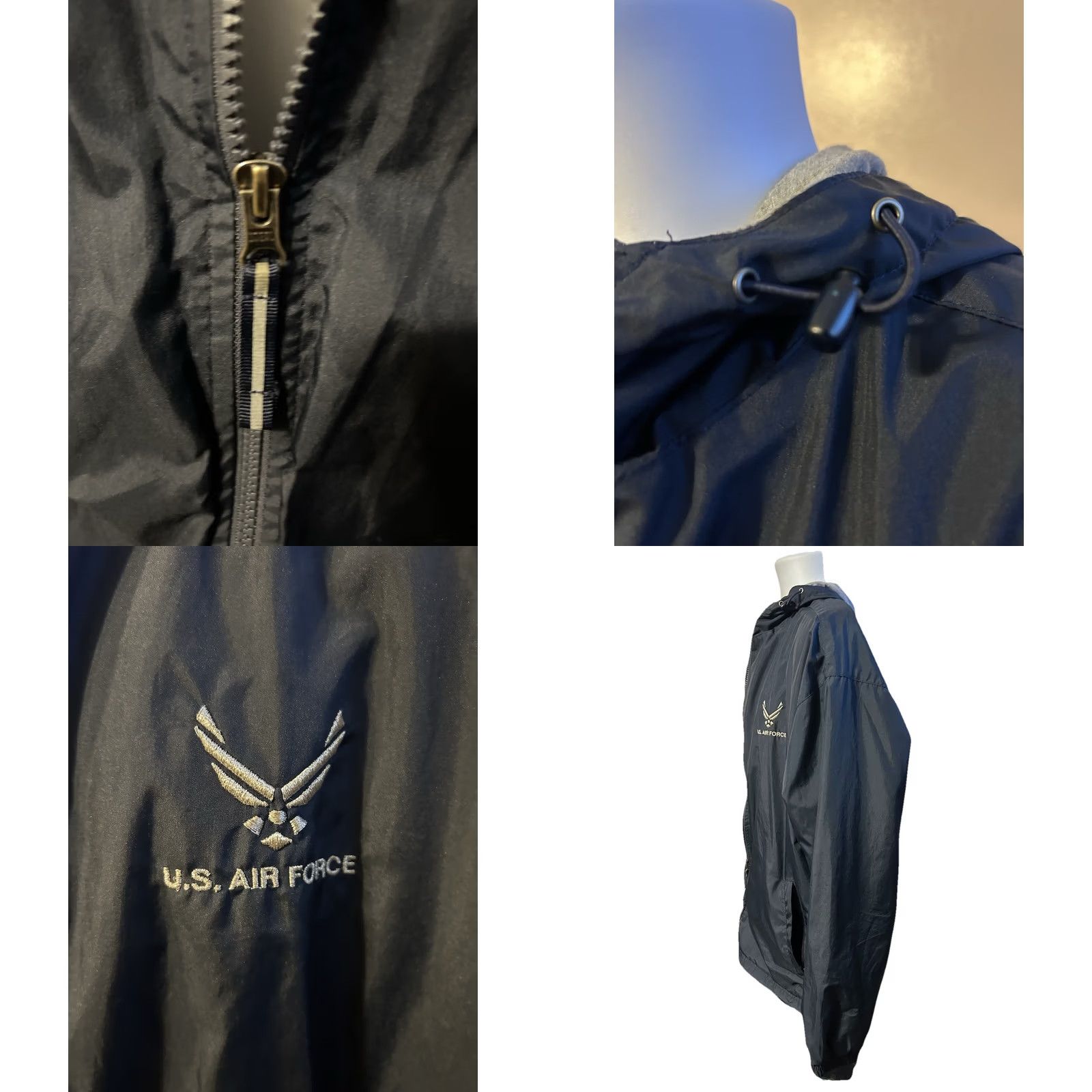 Vintage VINTAGE U.S. Air Force Full Zip Jacket Hood Mens Large Navy Blue Zip Pockets VTG 2000s Size US L / EU 52-54 / 3 - 10 Thumbnail
