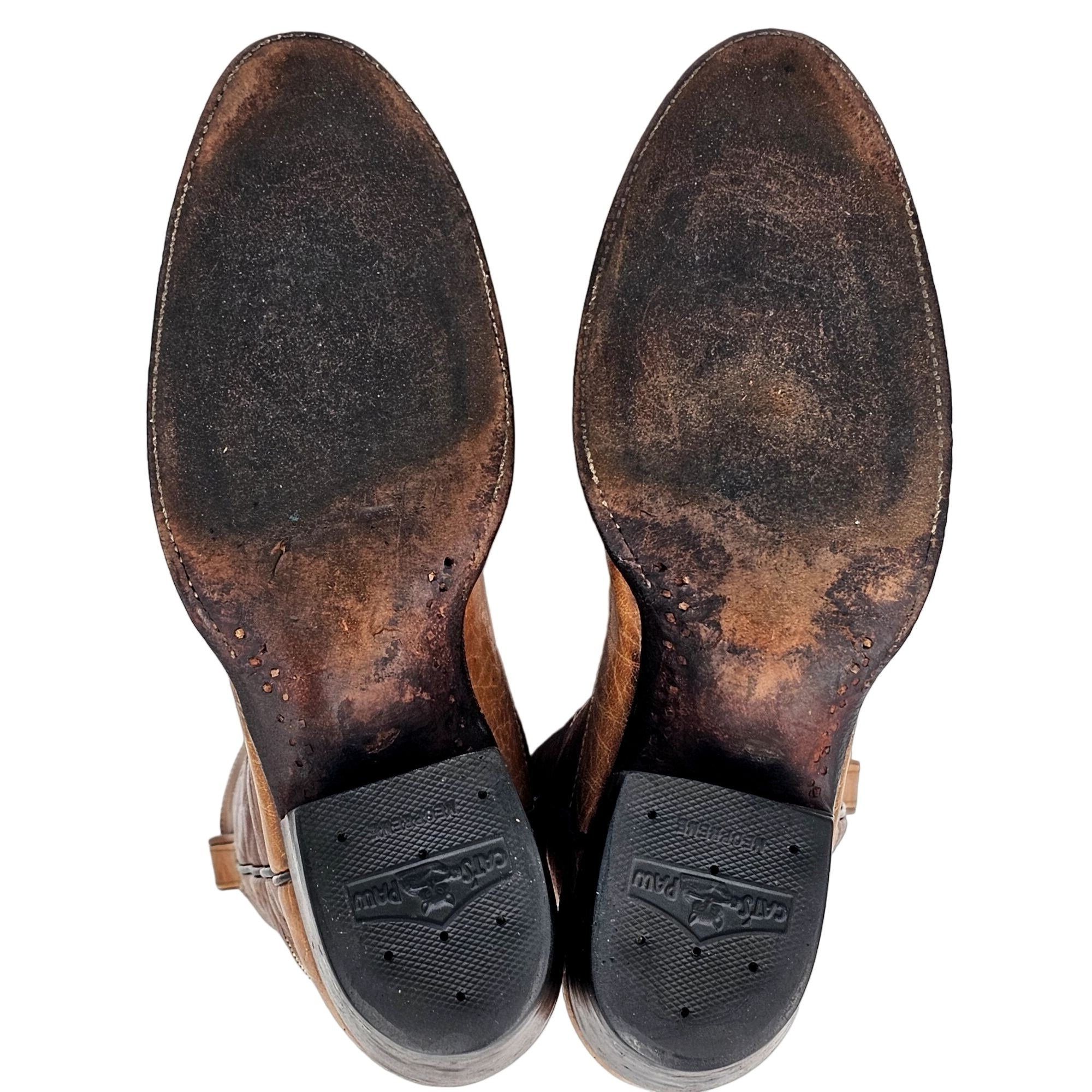 Dan Post Vintage Dan Post Exotic Print 6758 Mens 9.5D Brown Leather Size US 9.5 / EU 42-43 - 3 Thumbnail