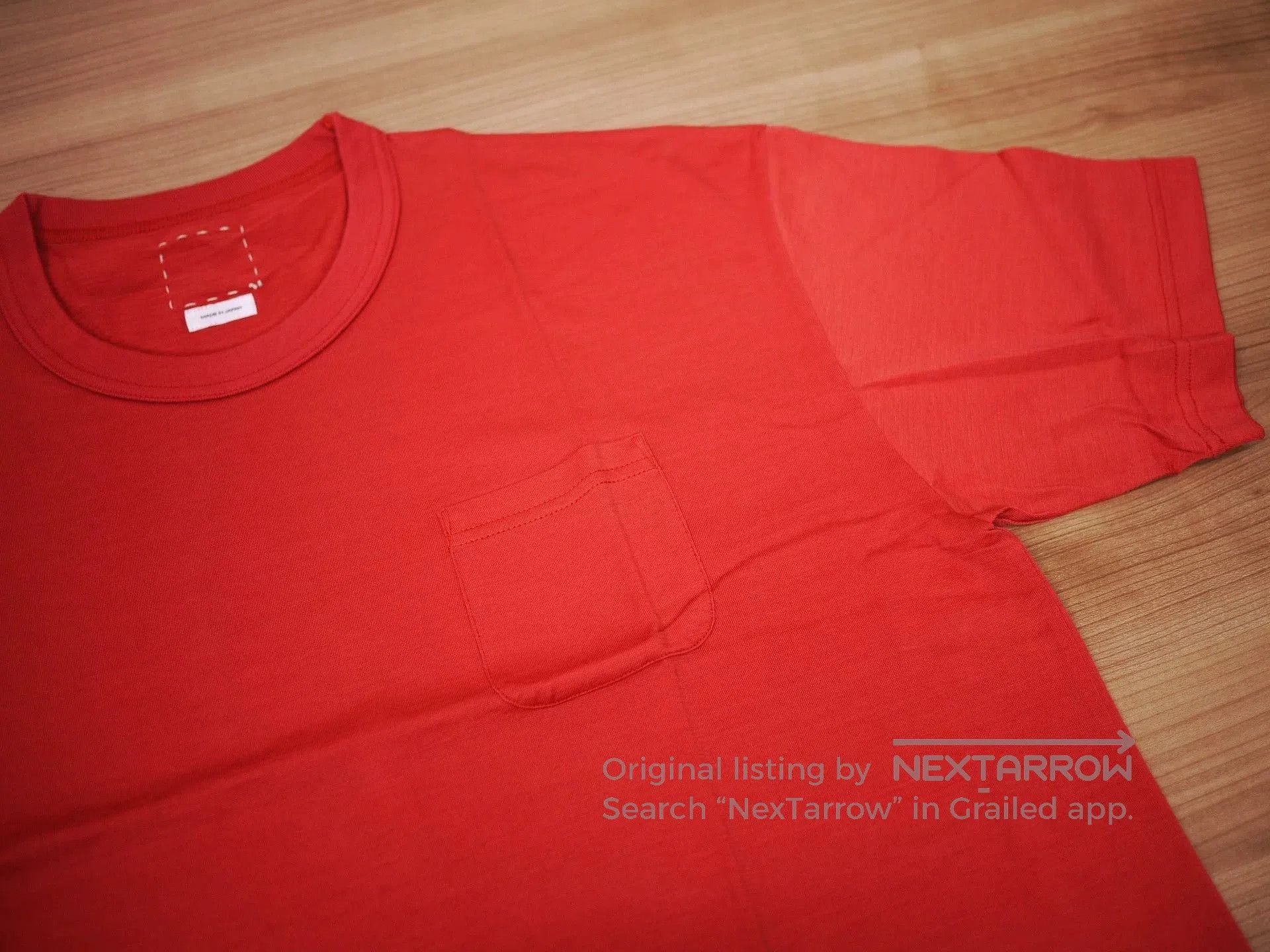 Visvim Red Short-Sleeve T-Shirt with Chest Pocket. Size US L / EU 52-54 / 3 - 3 Thumbnail