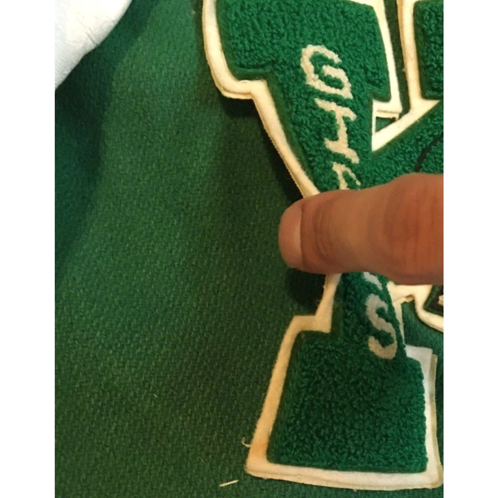 Vintage Vtg 70s Faded Varsity Letterman Jacket S USA School Football Track PE Grunge 80s - Physical Education Jacket Mens Wool Green Size US S / EU 44-46 / 1 - 4 Thumbnail