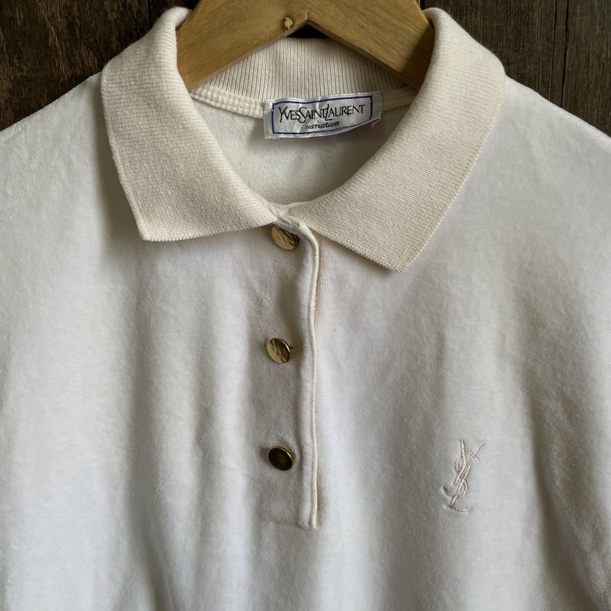 Vintage × Yves Saint Laurent YSL half button sweatshirt Size US S / EU 44-46 / 1 - 4 Thumbnail
