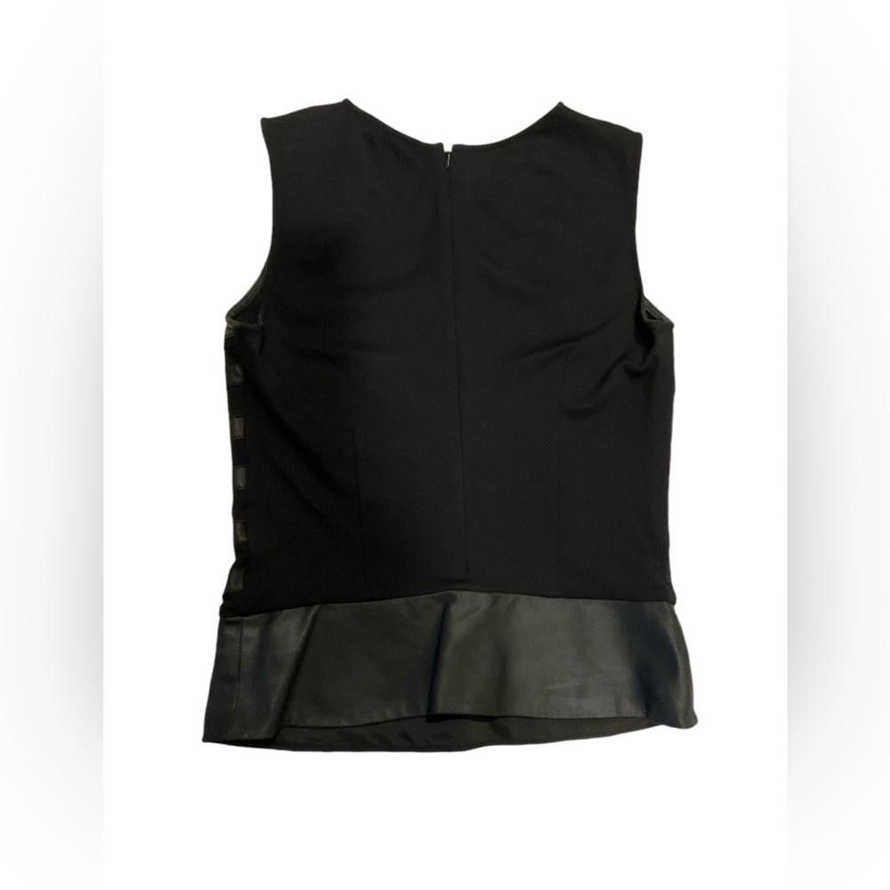 Theory THEORY Black Lined Stripe Leather Top Size 00 (xs) Size XXS / US 00 / IT 34 - 2 Thumbnail