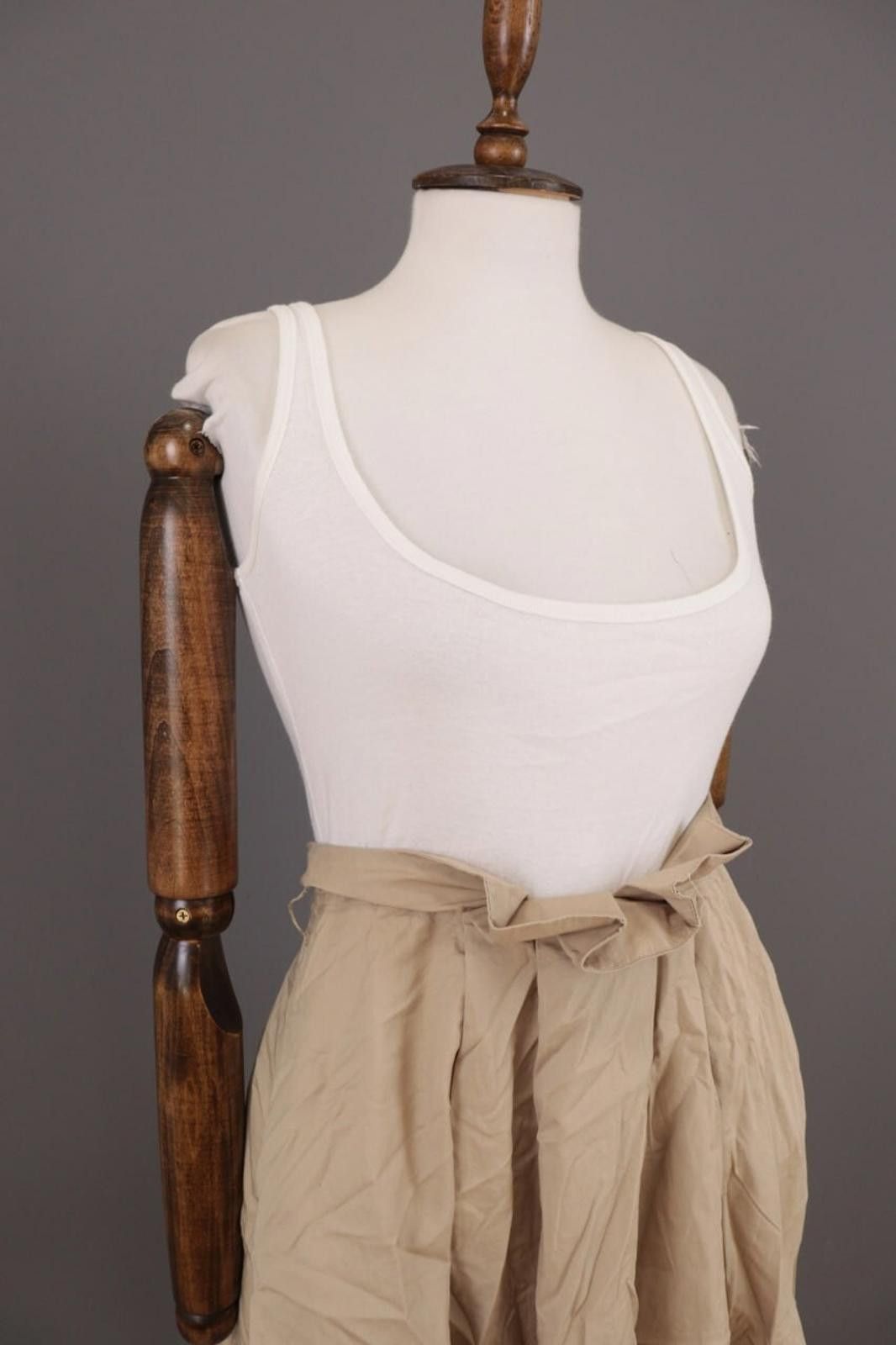 Designer Miss Sixty White/Beige Sleeveless A-Line Short Dress Size M Size M / US 6-8 / IT 42-44 - 6 Thumbnail