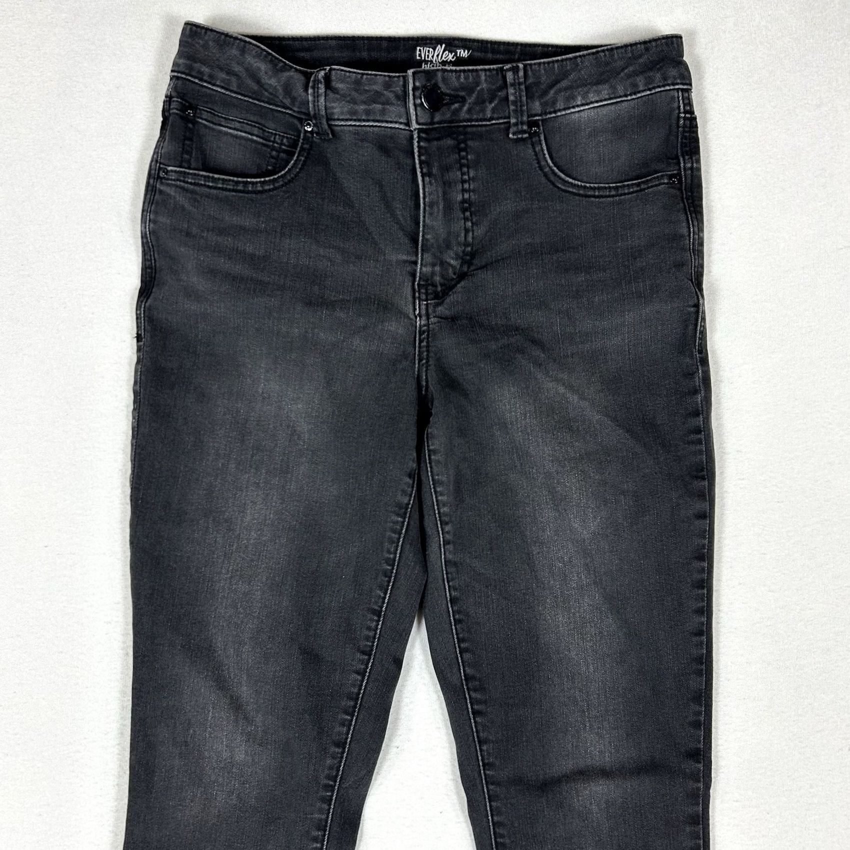 Vintage Maurices Everflex High Rise Skinny Jeans Women's 10 Black Denim Stretch 10L Long Size 32" / US 10 / IT 46 - 3 Thumbnail