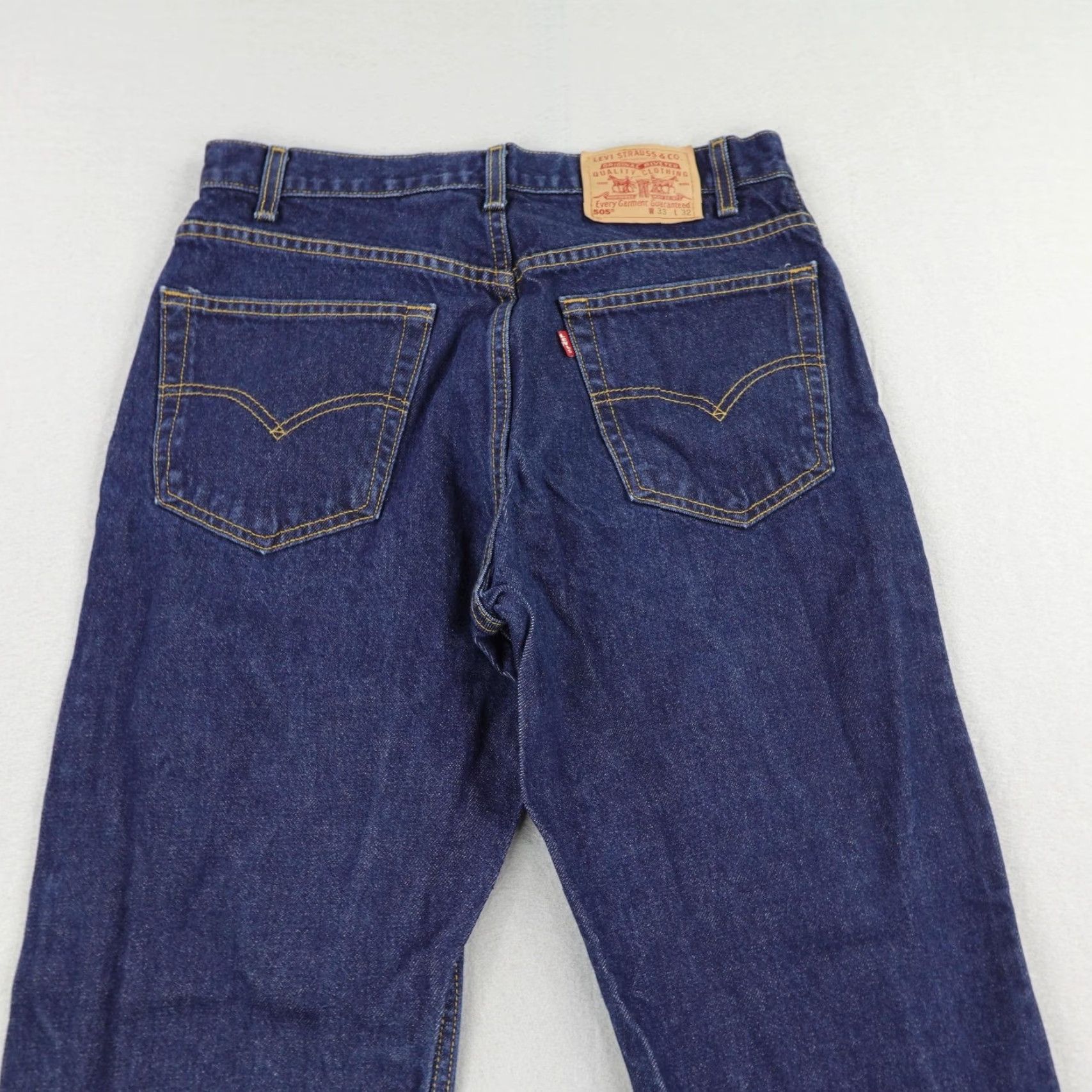 Levi's VINTAGE Levi's Jeans Mens 33x32 Denim 505 Regular Fit Straight Leg Dark Wash Retro Authentic Size US 33 - 5 Thumbnail