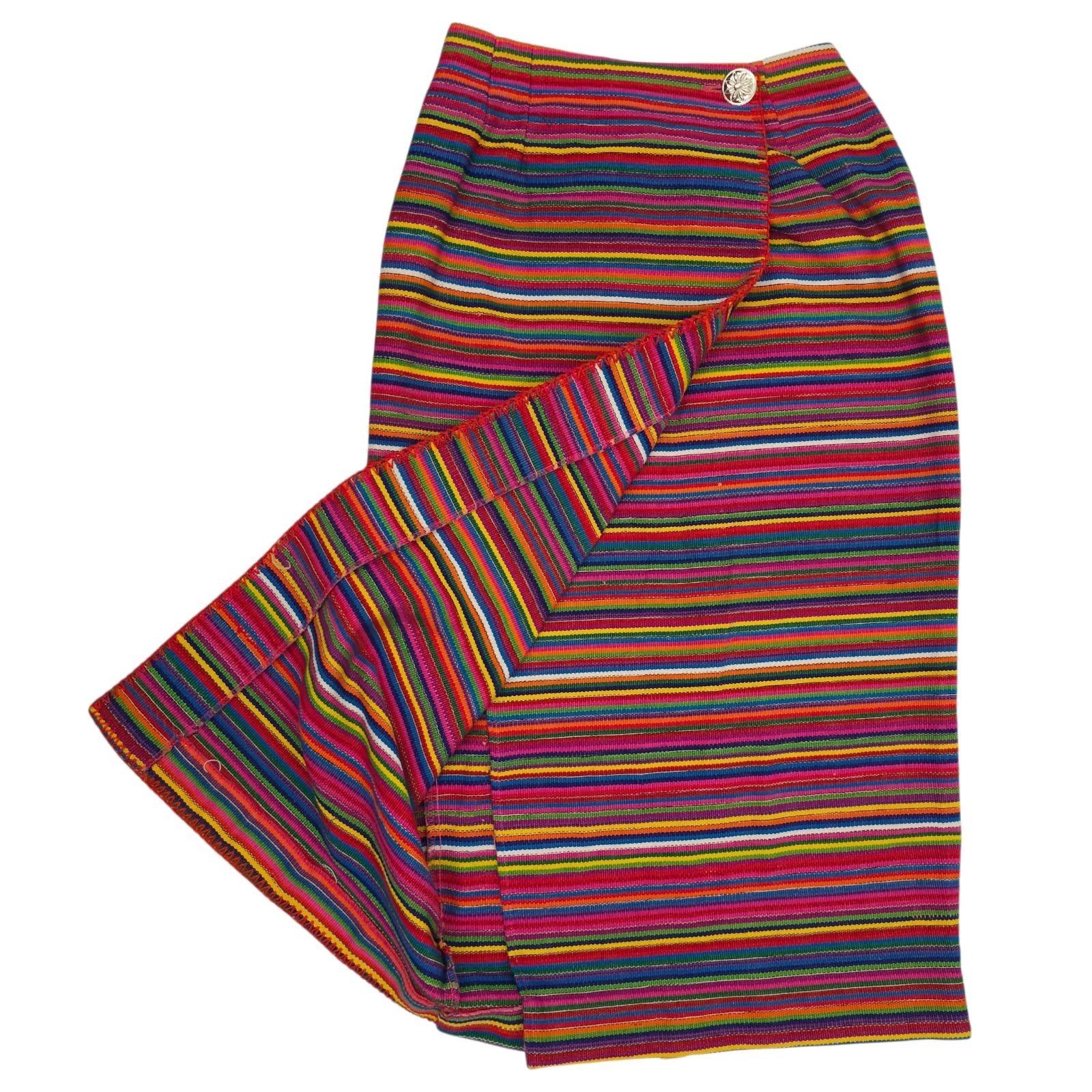 Other F.L. Malik Wrap Skirt 6 Striped Vintage Rainbow Pencil Midi Size 28" / US 6 / IT 42 - 6 Thumbnail