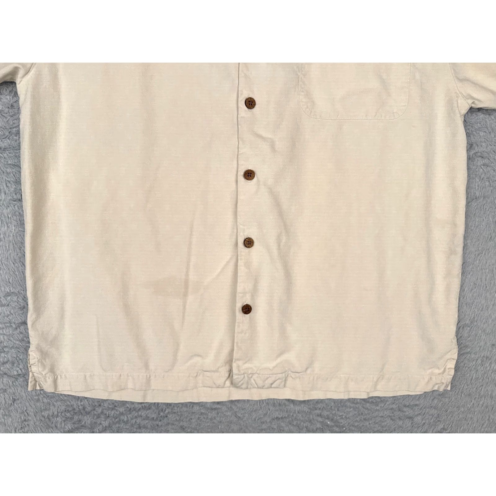 Tommy Bahama Tommy Bahama Shirt Men Large Ivory Silk Button-Up Hawaiian Embroidered Arrows Size US L / EU 52-54 / 3 - 5 Thumbnail