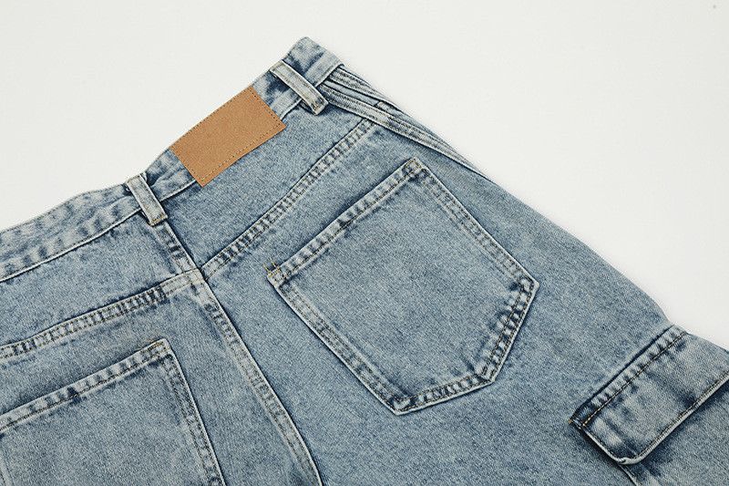 Jean Men's Washed Multi-Pocket Embroidered Jeans Size US 32 / EU 48 - 6 Thumbnail