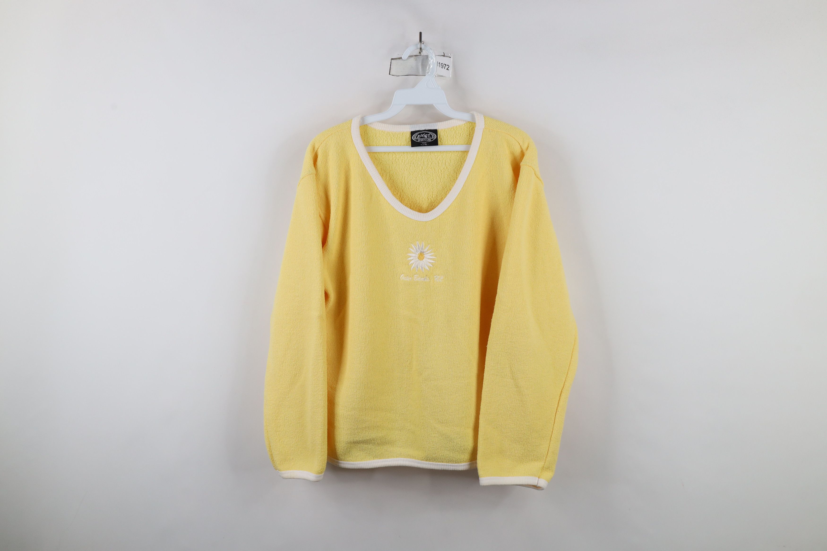 Vintage Vintage 90s Streetwear Terry Cloth V-Neck Sweatshirt USA Size L / US 10 / IT 46 - 1 Thumbnail
