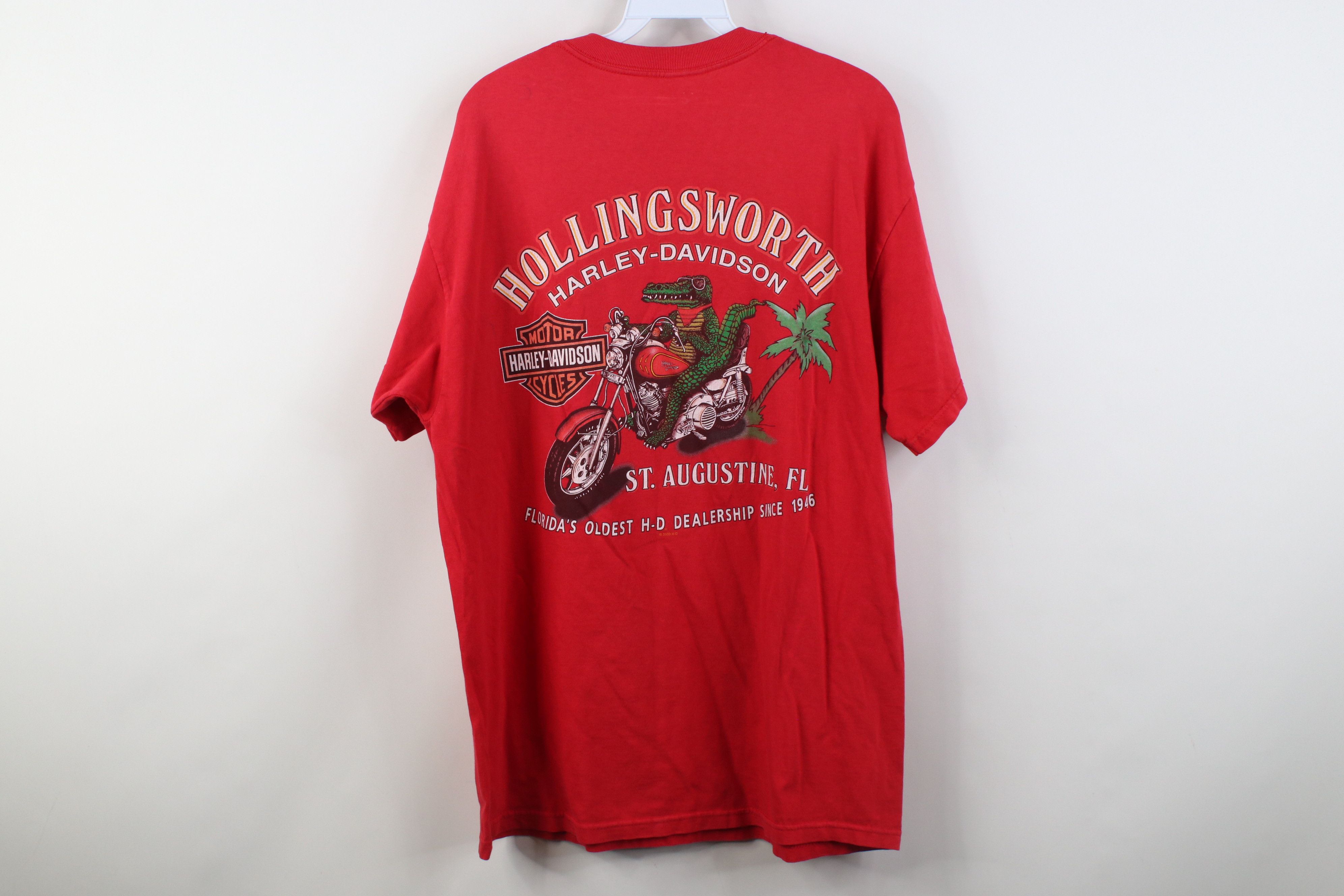 Harley Davidson Vintage Y2K 2005 Harley Davidson Alligator T-Shirt Red USA Size US L / EU 52-54 / 3 - 14 Thumbnail
