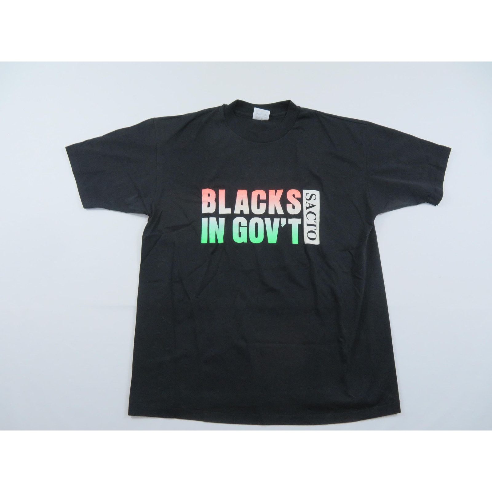 Hanes Blacks in Government SACTO Black T-Shirt Sz XL 1980s Size US XL / EU 56 / 4 - 1 Thumbnail