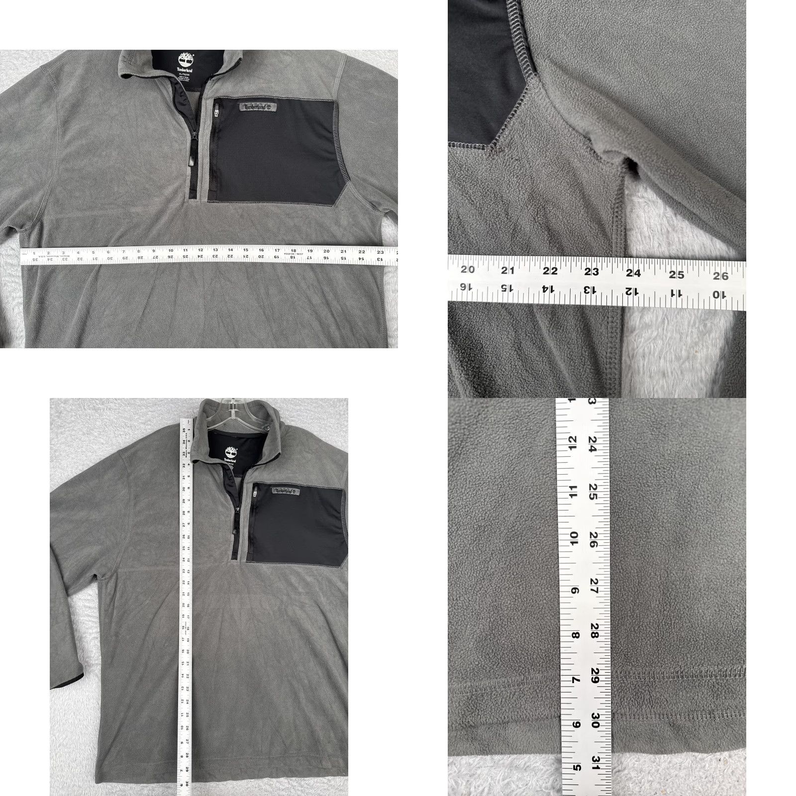 Timberland Timberland Pullover Mens XL Gray Fleece Quarter Zip Chest Pocket Outdoor READ Size US XL / EU 56 / 4 - 8 Thumbnail