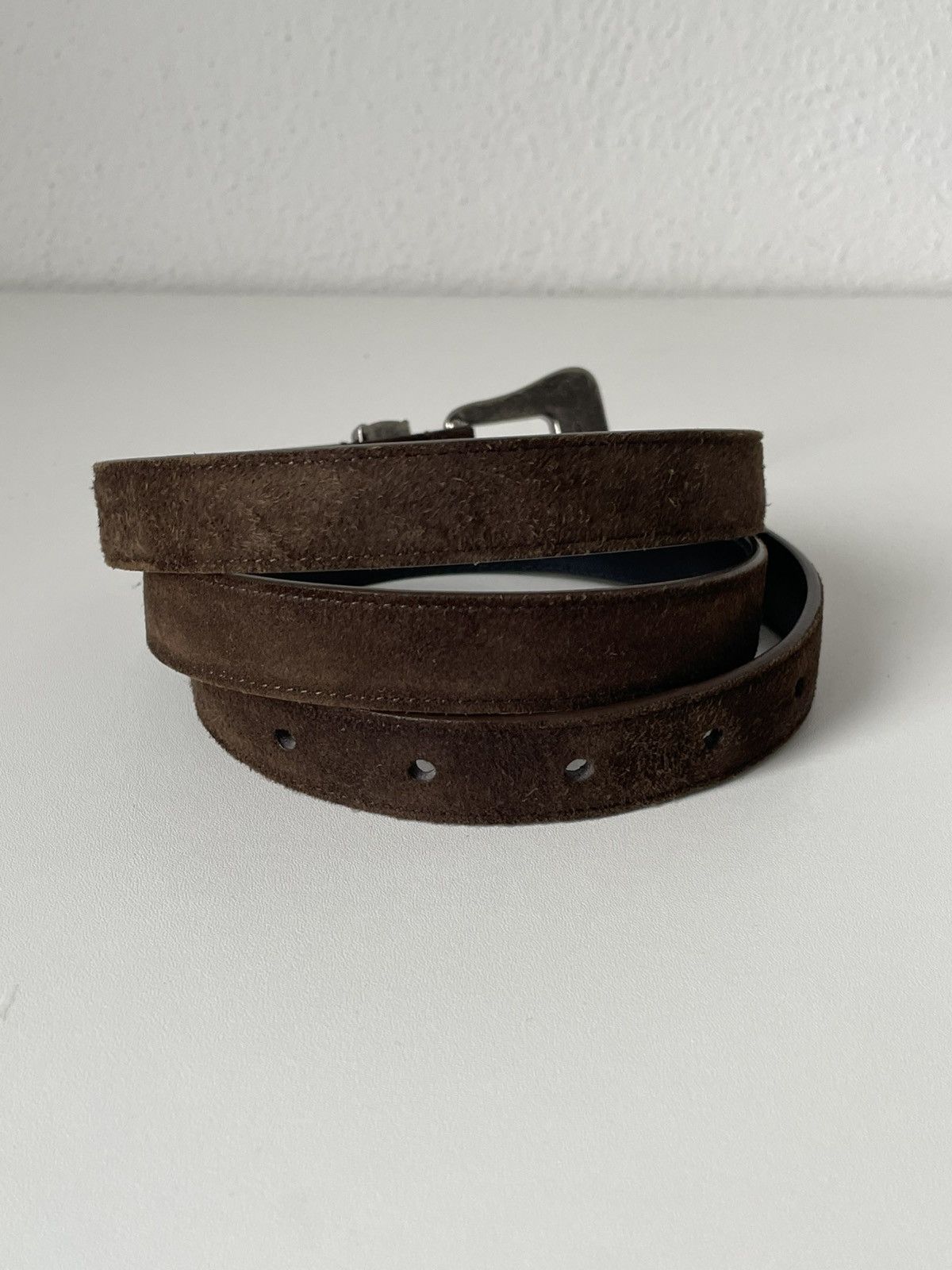 Saint Laurent Paris NEW Saint Laurent Paris Suede Leather Brown Western Belt Size ONE SIZE - 4 Thumbnail