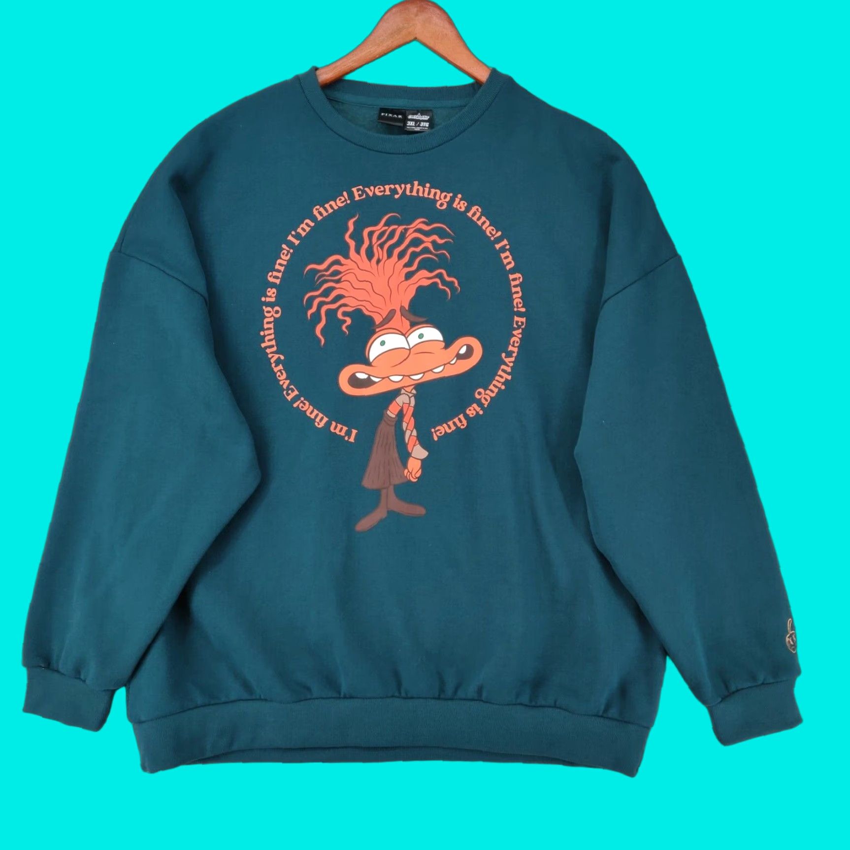 Vintage Pixar x Cakeworthy Inside Out 2 Anxiety Pullover Sweatshirt Adults 3XL Green Size XXL / US 16-18 / IT 52-54 - 1 Thumbnail