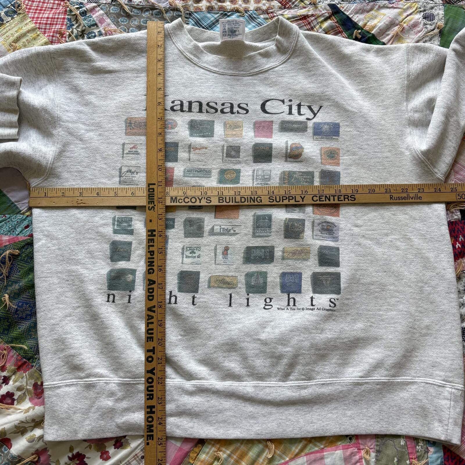 Delta Vintage 90s Kansas City Night Lights Matches Sweatshirt Size US XL / EU 56 / 4 - 6 Thumbnail