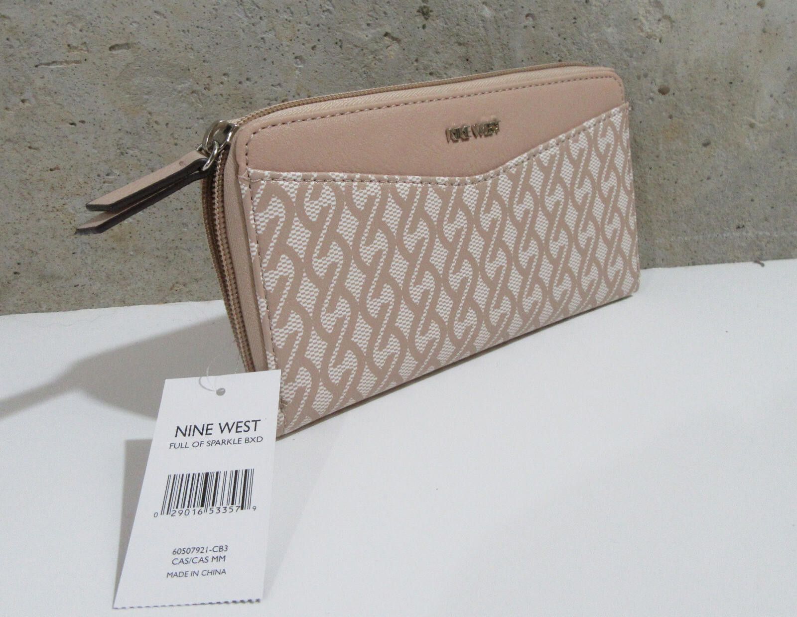 Nine West Nine West Full of Sparkle Zip Around Wallet Beige Size ONE SIZE - 5 Thumbnail