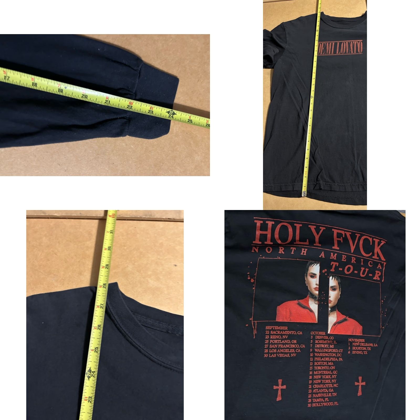 Doublet Demi Lovato Holy Fvck 2022 Tour Long Sleeve Shirt Black Adult Large Double Sided Crew Neck Unisex Top Tee? Size US L / EU 52-54 / 3 - 10 Thumbnail