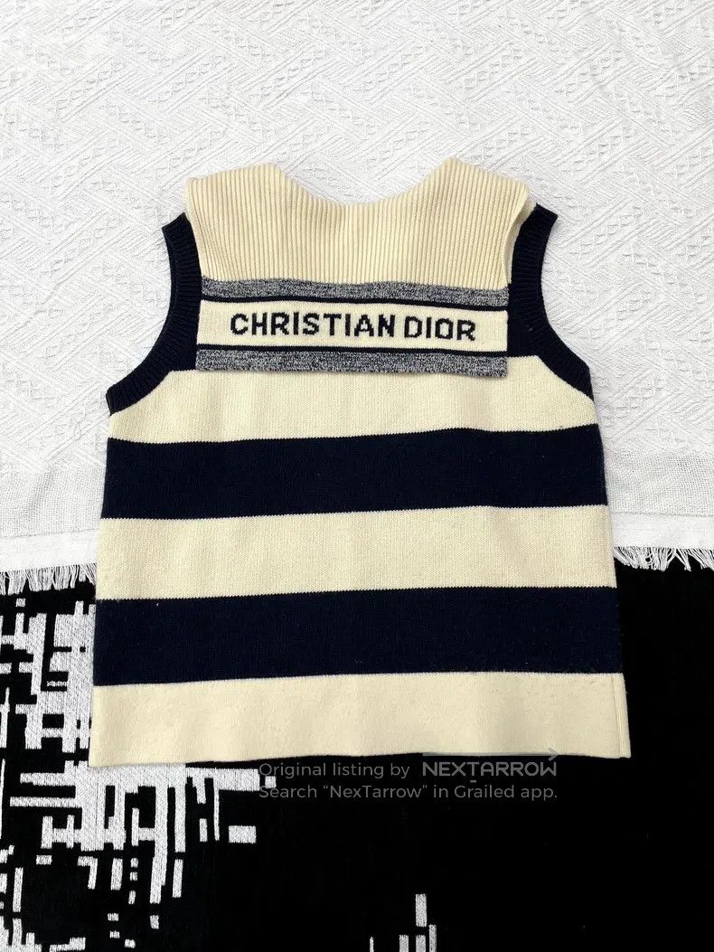 Dior Dior Black and white striped navy collar letter sleeveless Size M / US 6-8 / IT 42-44 - 2 Thumbnail