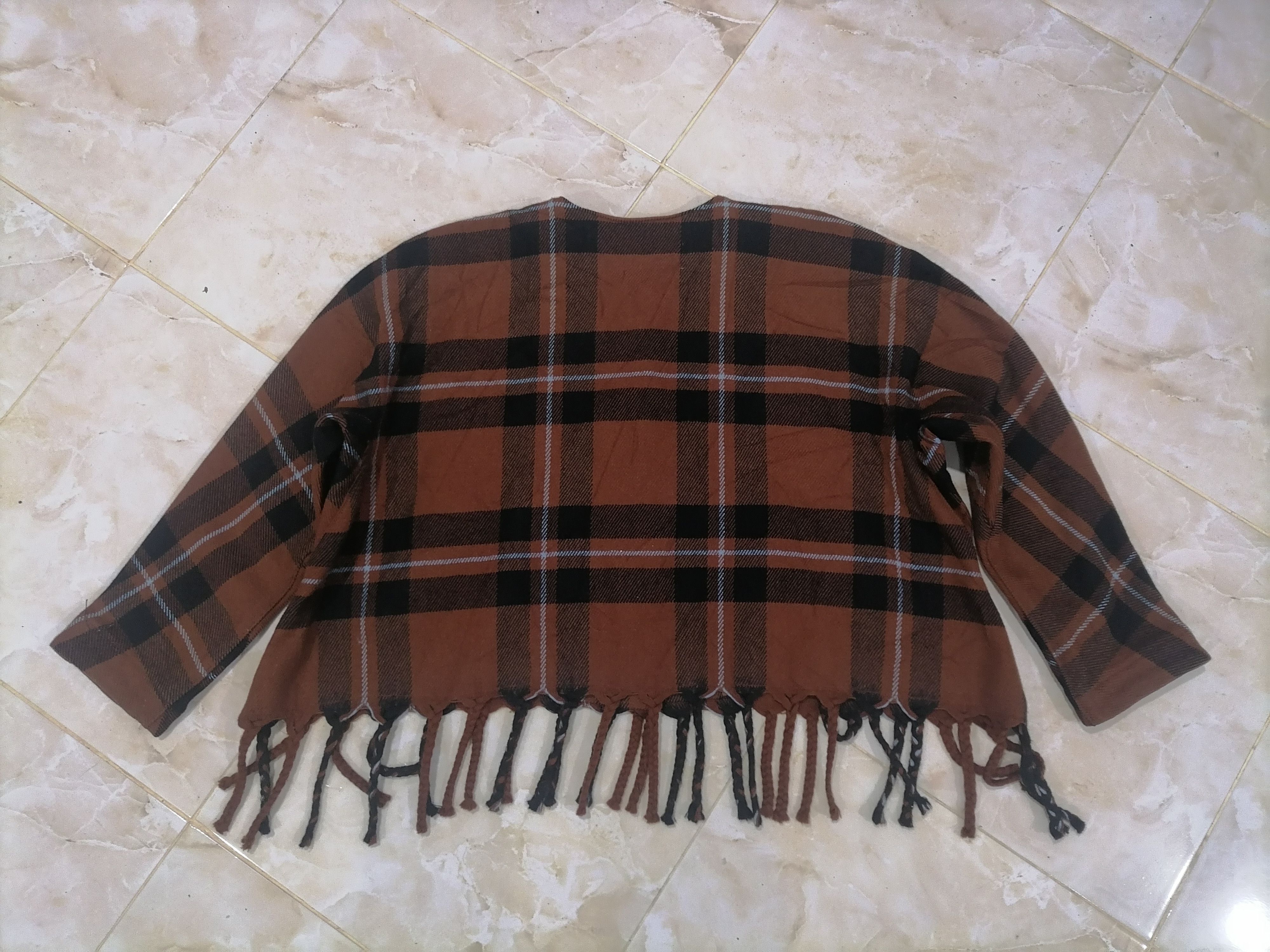 Issey Miyake × Vintage Issey Miyake Checked Pattern Wool Blouse Size M / US 6-8 / IT 42-44 - 2 Thumbnail