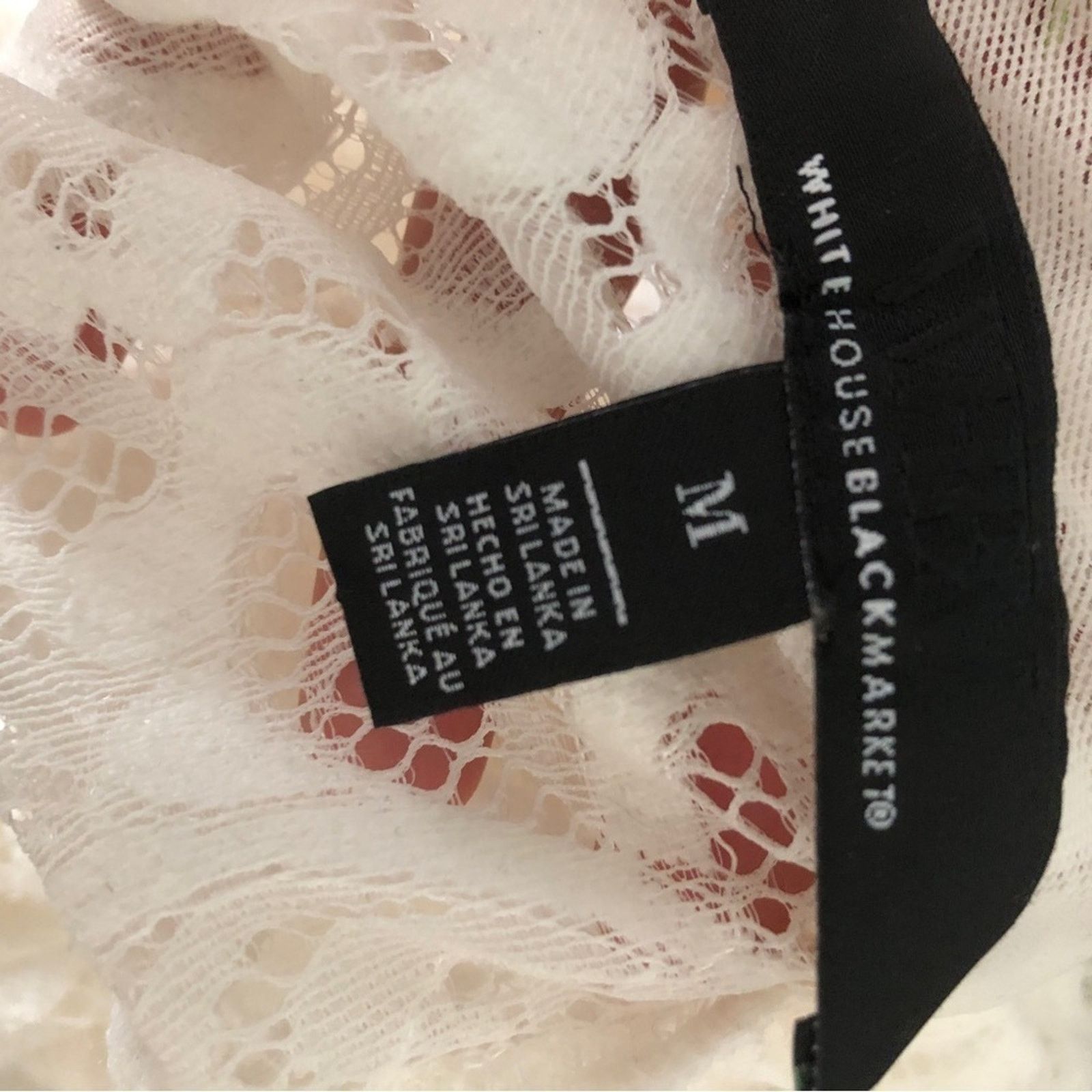 White House Black Market White House Black Market WHBM Lace Semi-Sheer Blouse Top Size M / US 6-8 / IT 42-44 - 5 Thumbnail