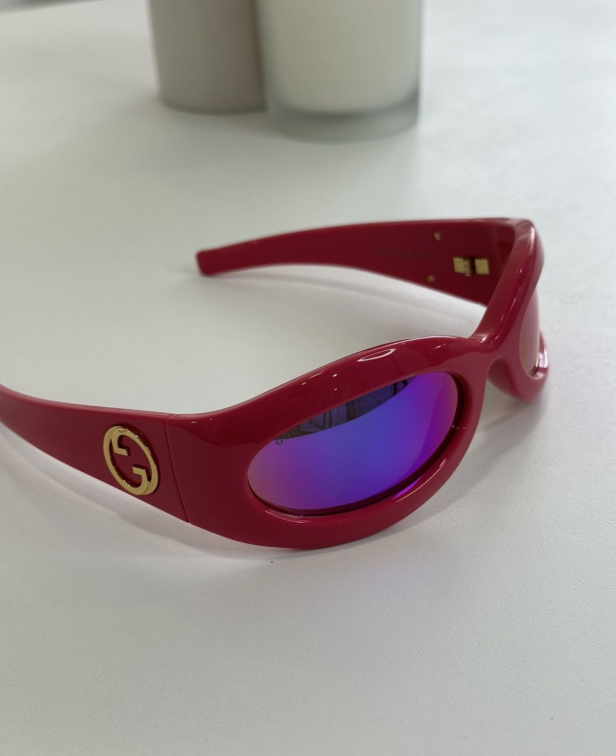 Gucci Fuchsia pink wrap sunglasses