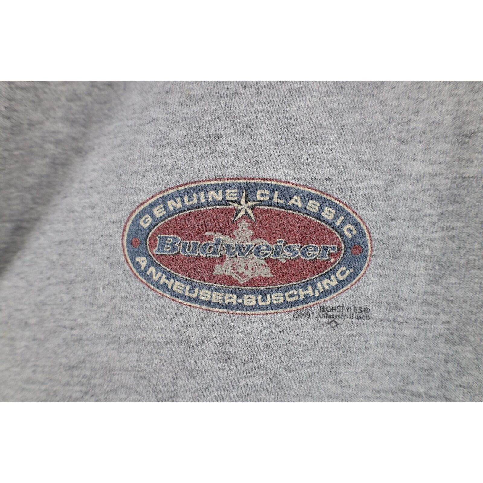 Budweiser × Vintage Vintage 90s Spell Out Anheuser Busch Budweiser Beer T-Shirt Size US L / EU 52-54 / 3 - 4 Thumbnail