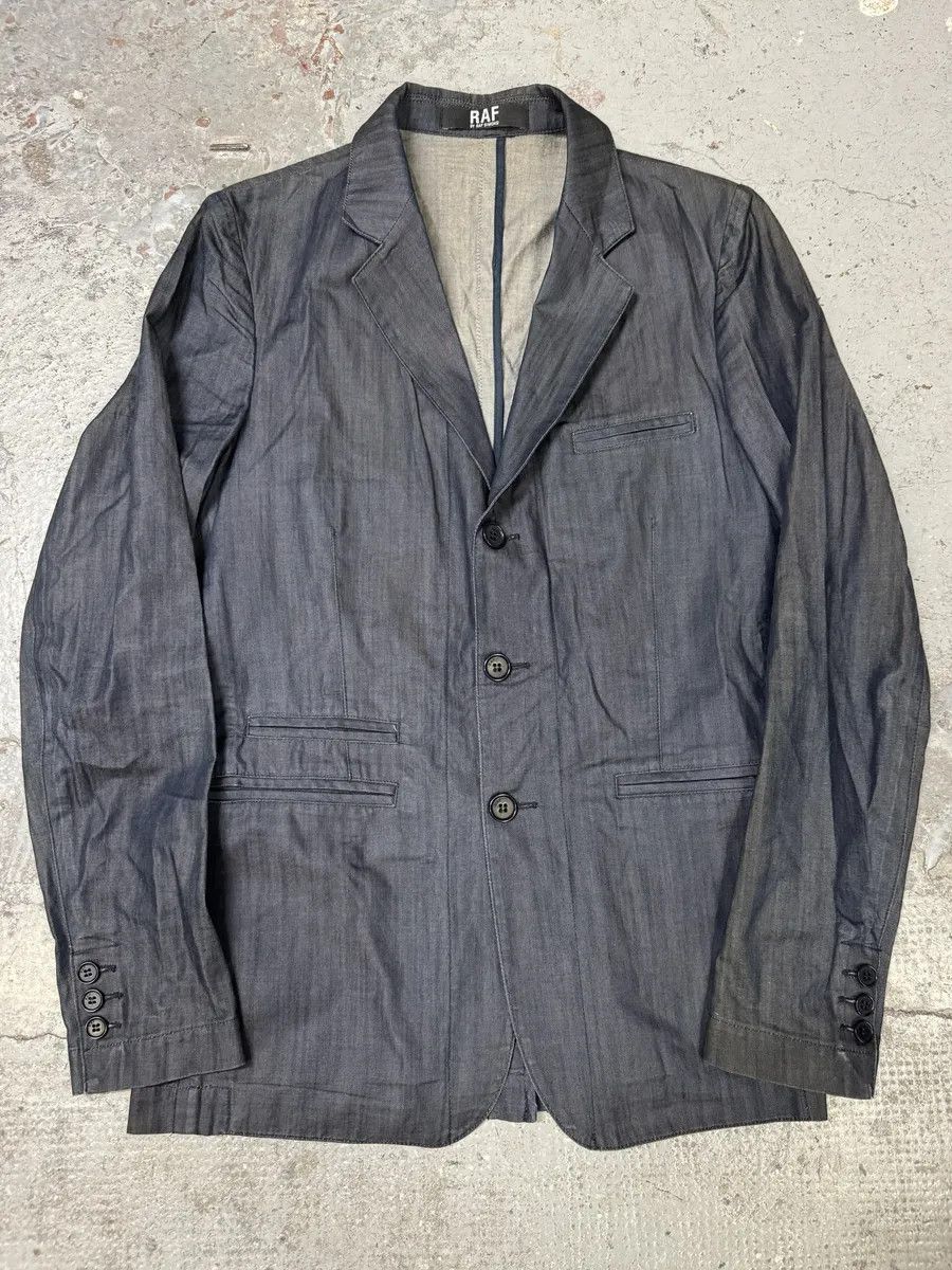 AW2009 Raf Simons Navy Denim Blazer Jacket