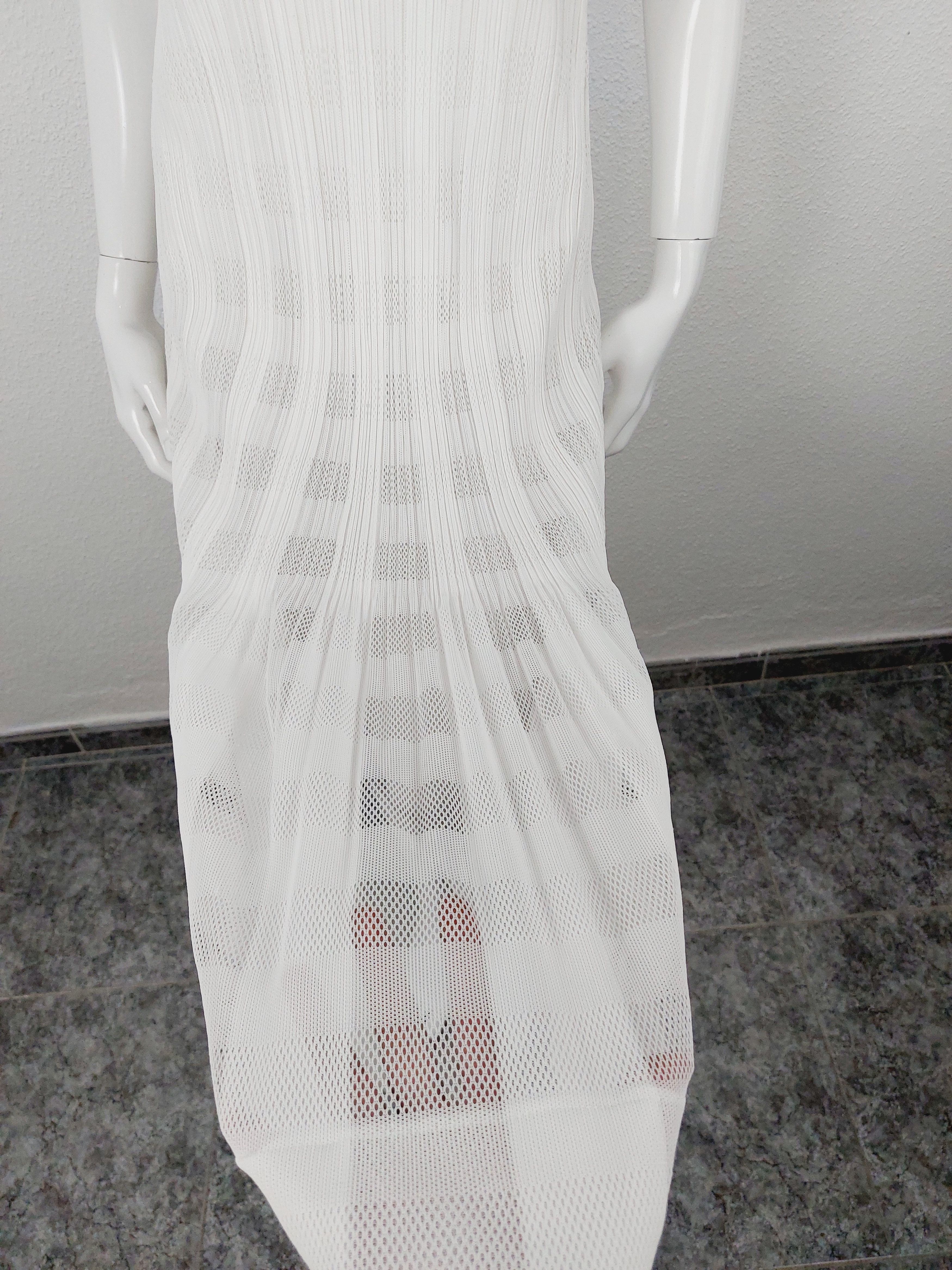 Issey Miyake Issey Miyake Pleats Please White Wedding Dress Set Size ONE SIZE - 7 Thumbnail