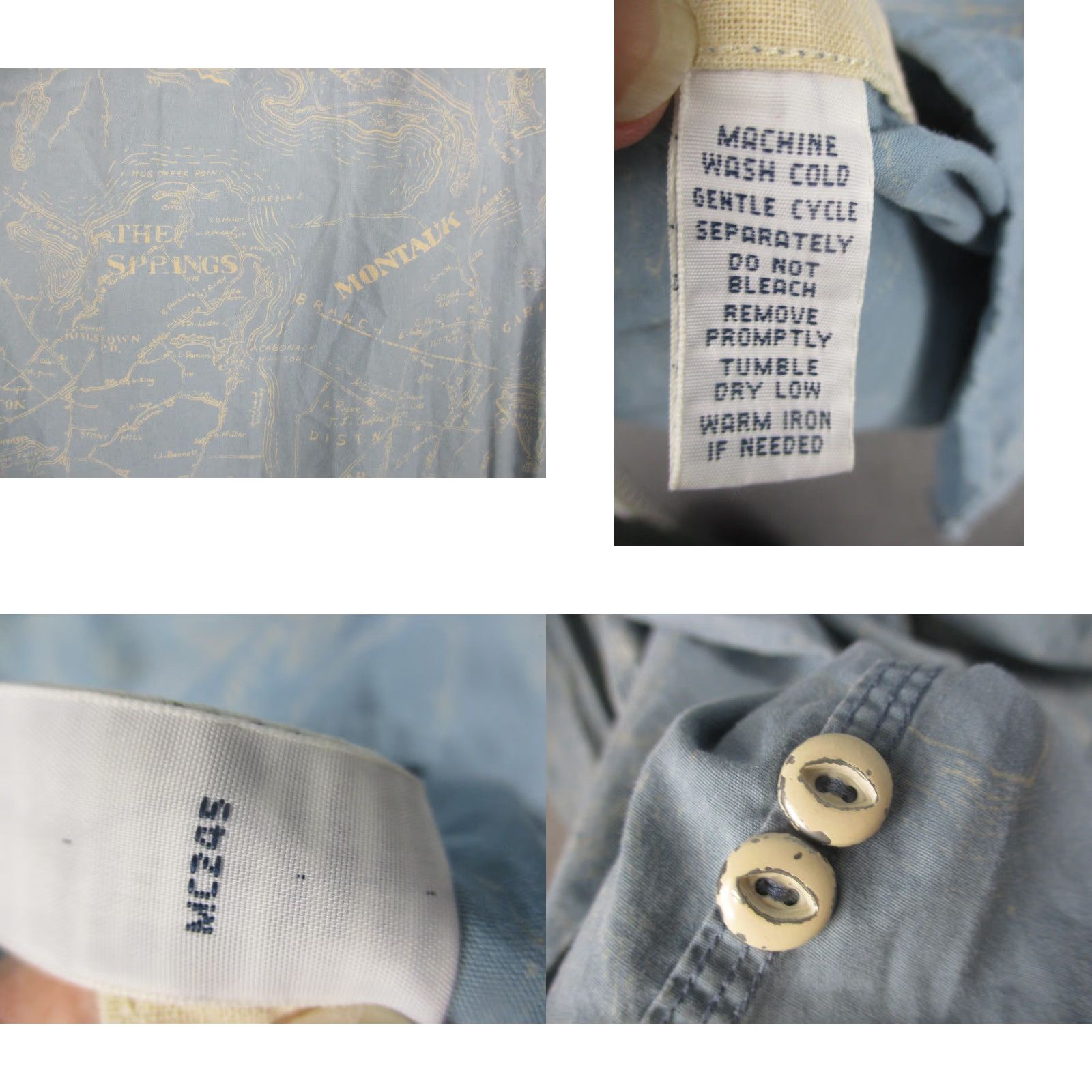 Polo Ralph Lauren VINTAGE Polo Ralph Lauren Shirt Mens Large Blue Map Print Long Sleeve Hamptons Nautical Shirt Size US L / EU 52-54 / 3 - 9 Thumbnail