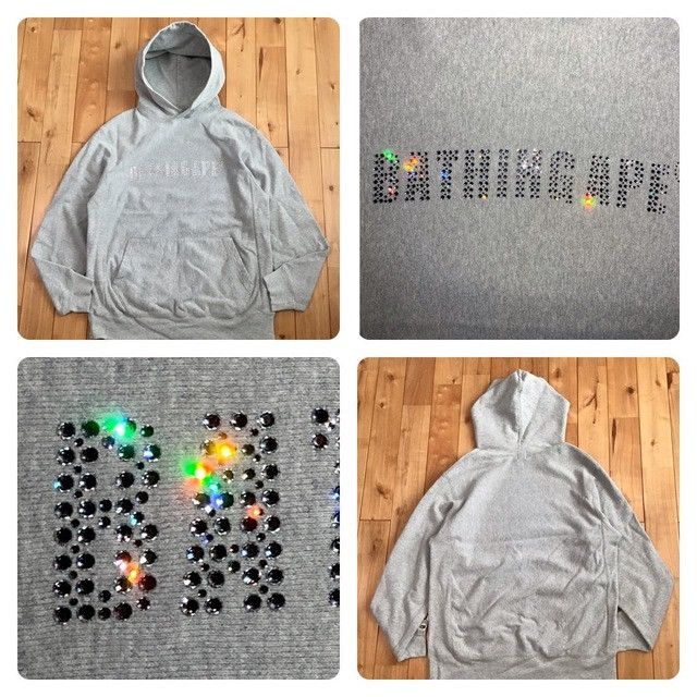 Bape × Nigo × Swarovski Swarovski BAPE logo pullover hoodie a bathing ape NIGO Size US M / EU 48-50 / 2 - 1 Thumbnail