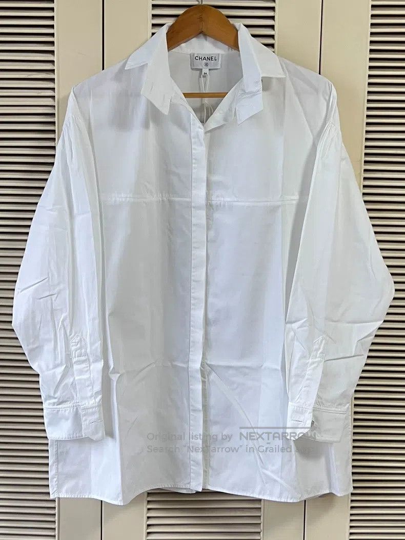 Chanel Chanel White long-sleeved shirt Size XXS / US 00 / IT 34 - 1 Thumbnail