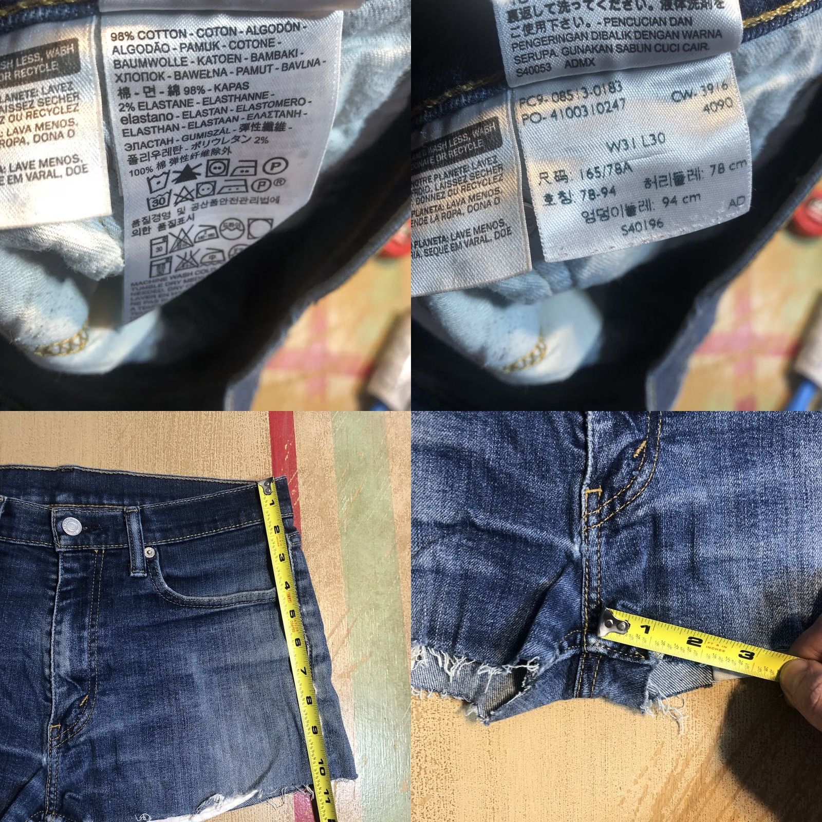 Levi's Levi's 513 Cutoff Shorts Womens 31 Raw Hem Cut Off Denim Jean Blue Distressed Size 24" / US 00 / IT 34 - 8 Thumbnail
