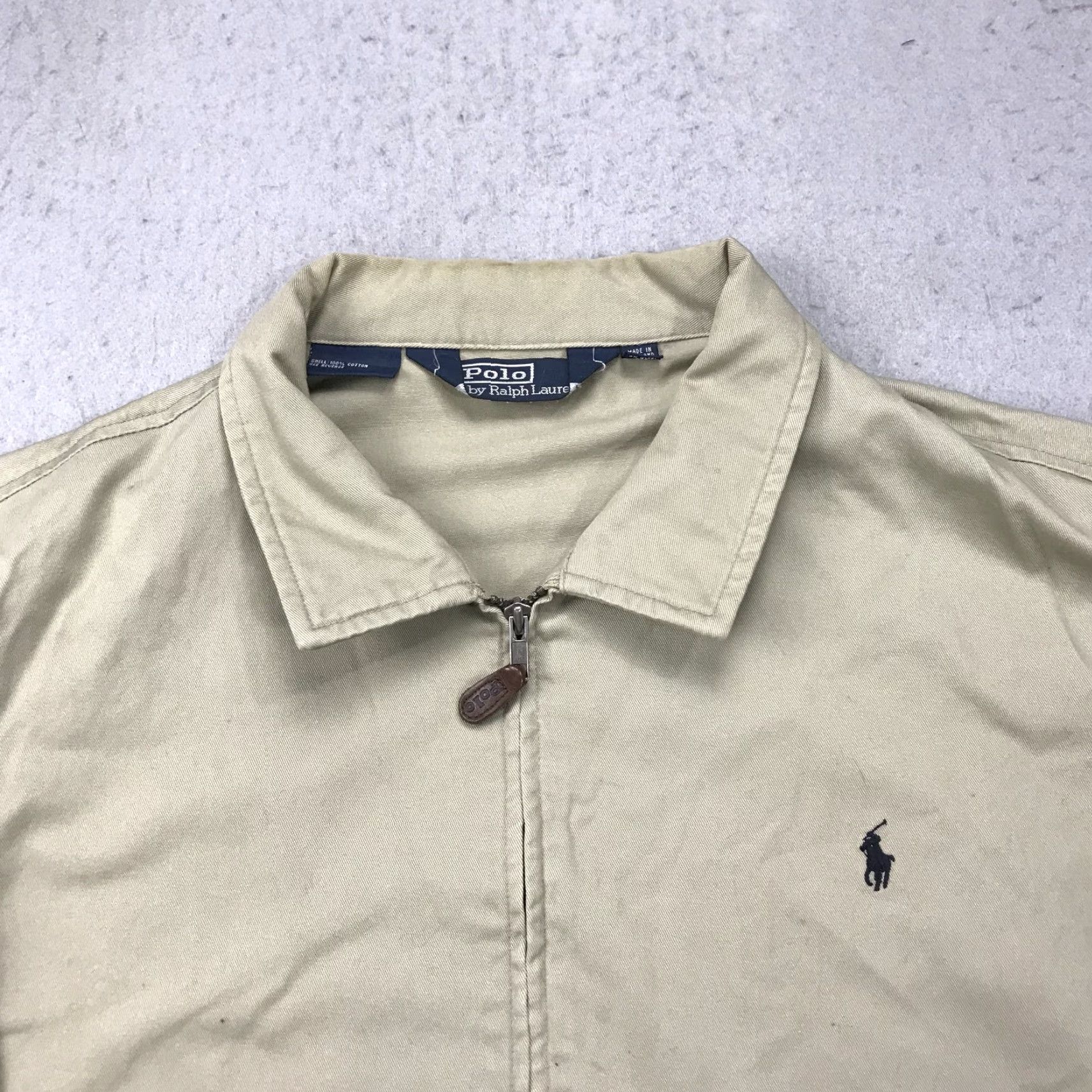 Polo Ralph Lauren VINTAGE Polo Ralph Lauren Jacket Mens 2XL Beige Cotton Bomber Zip Preppy 90s Size US XXL / EU 58 / 5 - 2 Thumbnail
