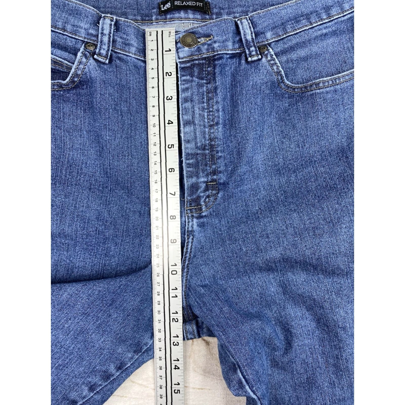 Lee Lee Womens Jeans 14 Tall Relaxed Straight Leg High Rise Stretch Denim Size 36" / US 14 / IT 50 - 3 Thumbnail
