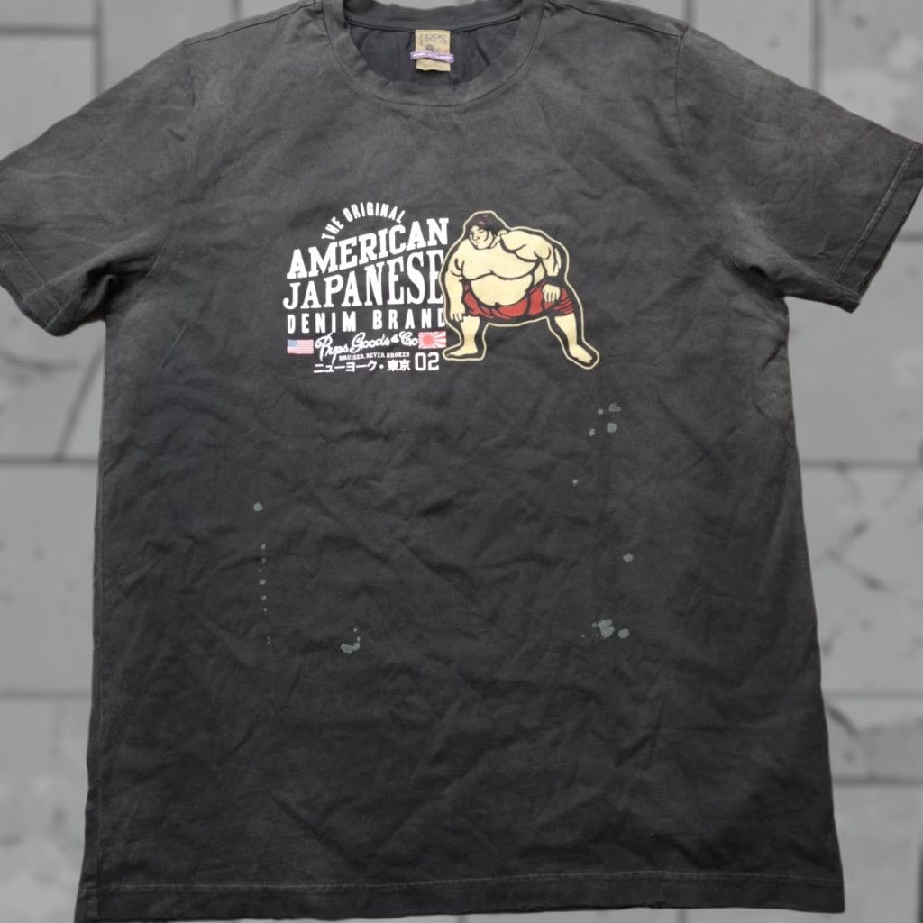 PRPS Shirt XL Gray 100% Cotton Sumo Fighter Made in Portugal NEW READ