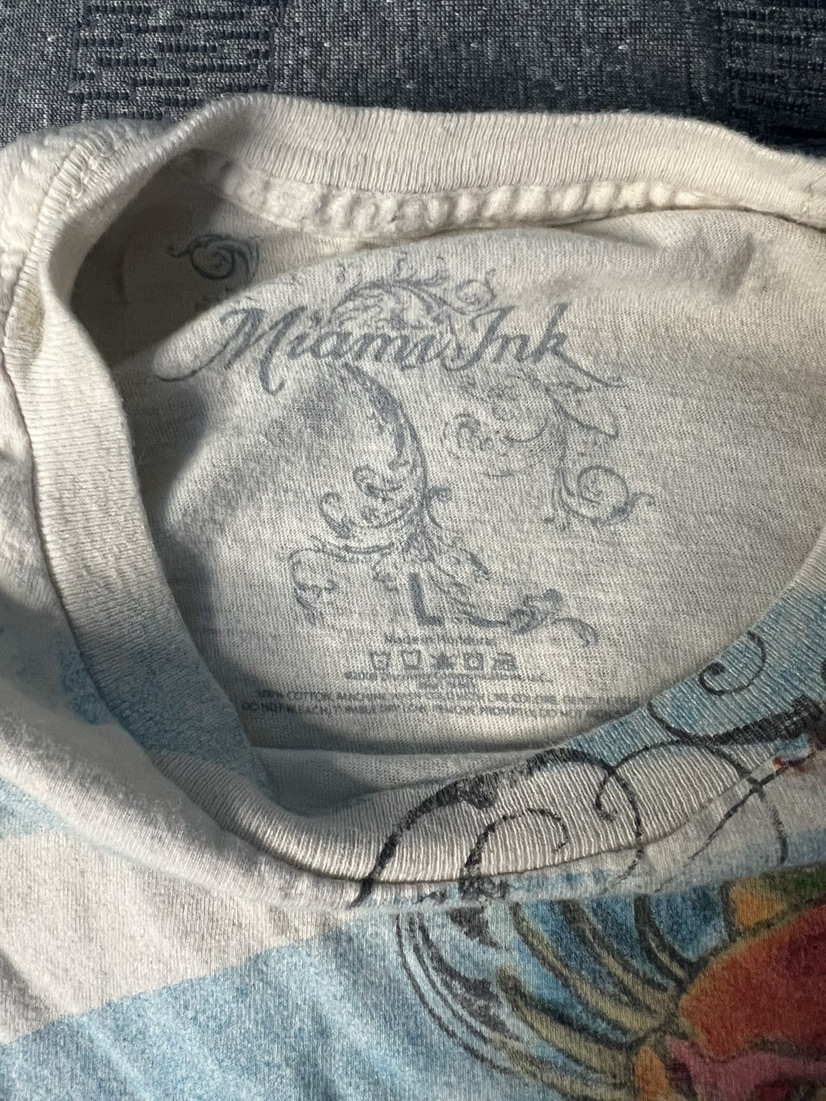 Vintage Vintage Miami Ink Y2K Ed Hardy Styled T-Shirt Size US L / EU 52-54 / 3 - 2 Thumbnail