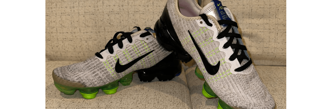 image of Nike Air Vapormax Flyknit 3 Vast Grey Volt 6Y / 7.5 Womens Shoes