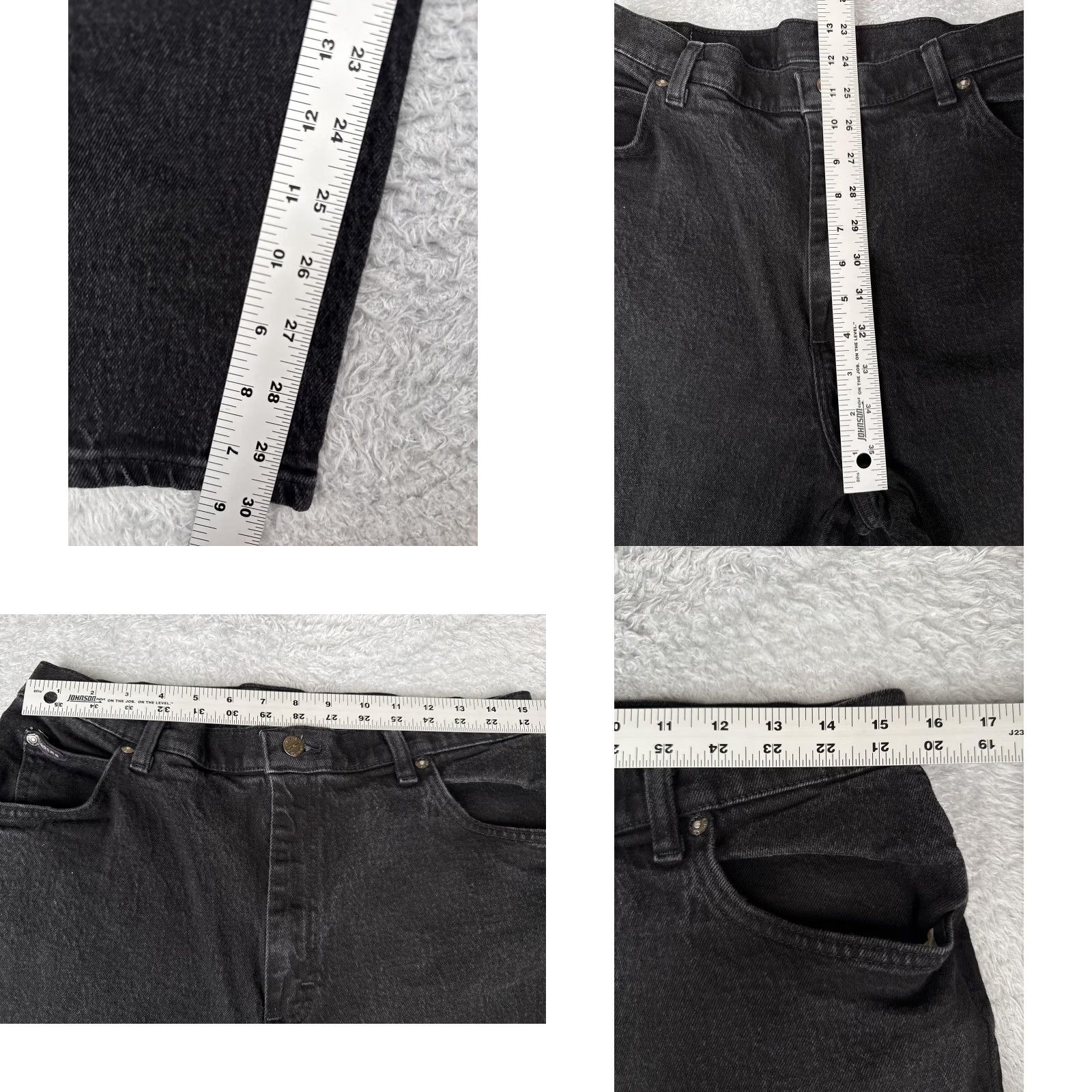 Lee Riders by Lee Jeans Womens Black Tapered Leg High Rise 32x30 Denim Stretch 5-Pocket ZIP Button Size 38" / US 16 / IT 52 - 8 Thumbnail